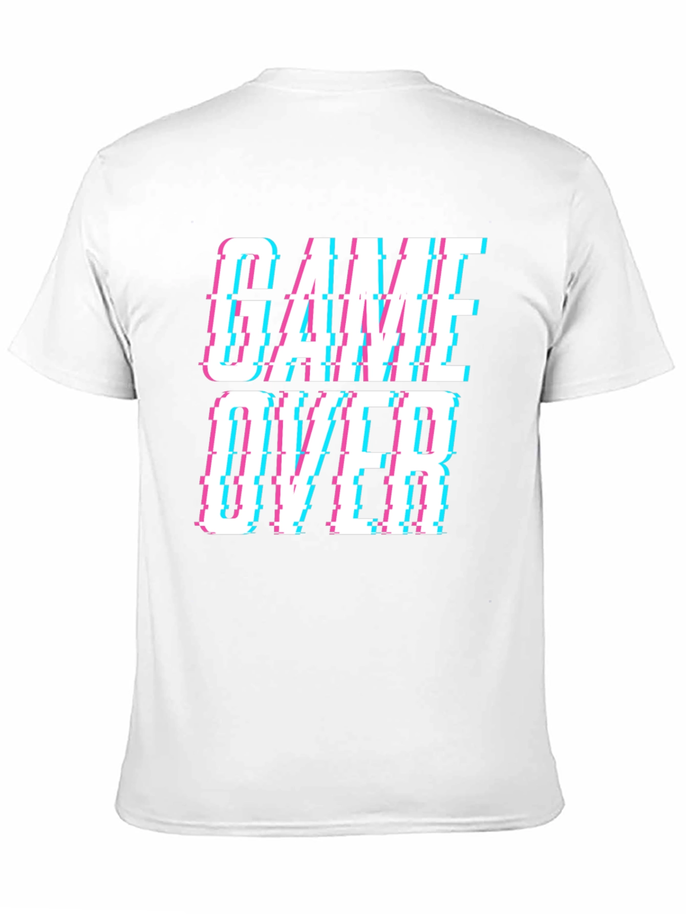 Game Over Glitch Style Black T-Shirt