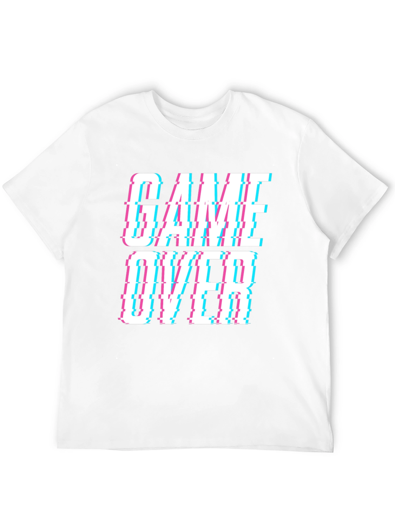 Game Over Glitch Style Black T-Shirt