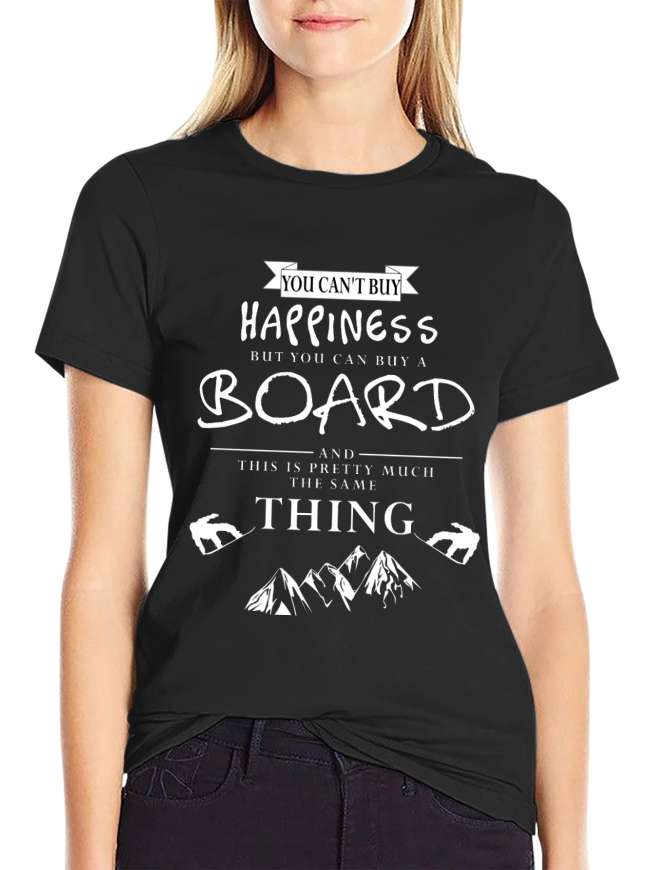Happiness Board Black T-Shirt