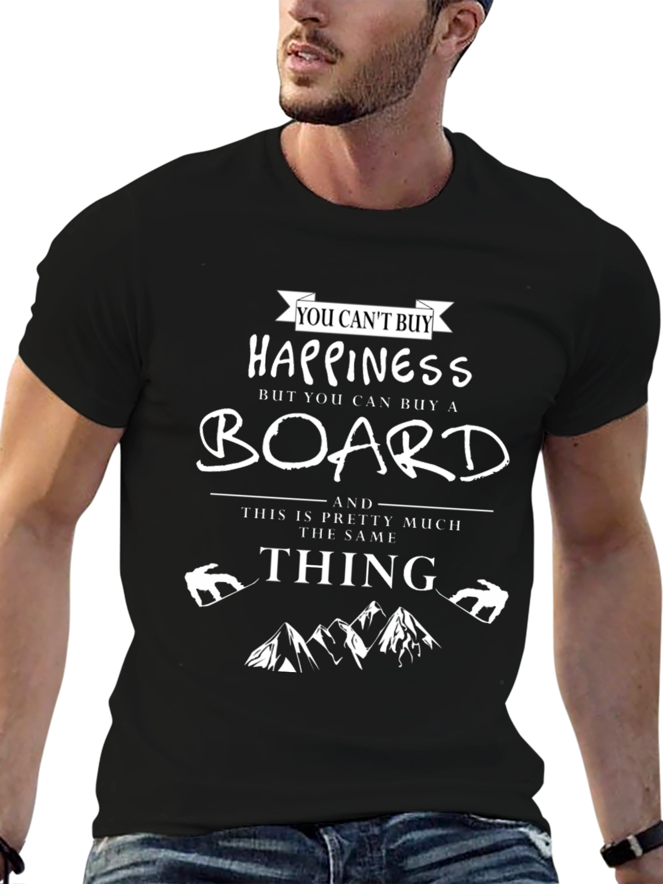 Happiness Board Black T-Shirt