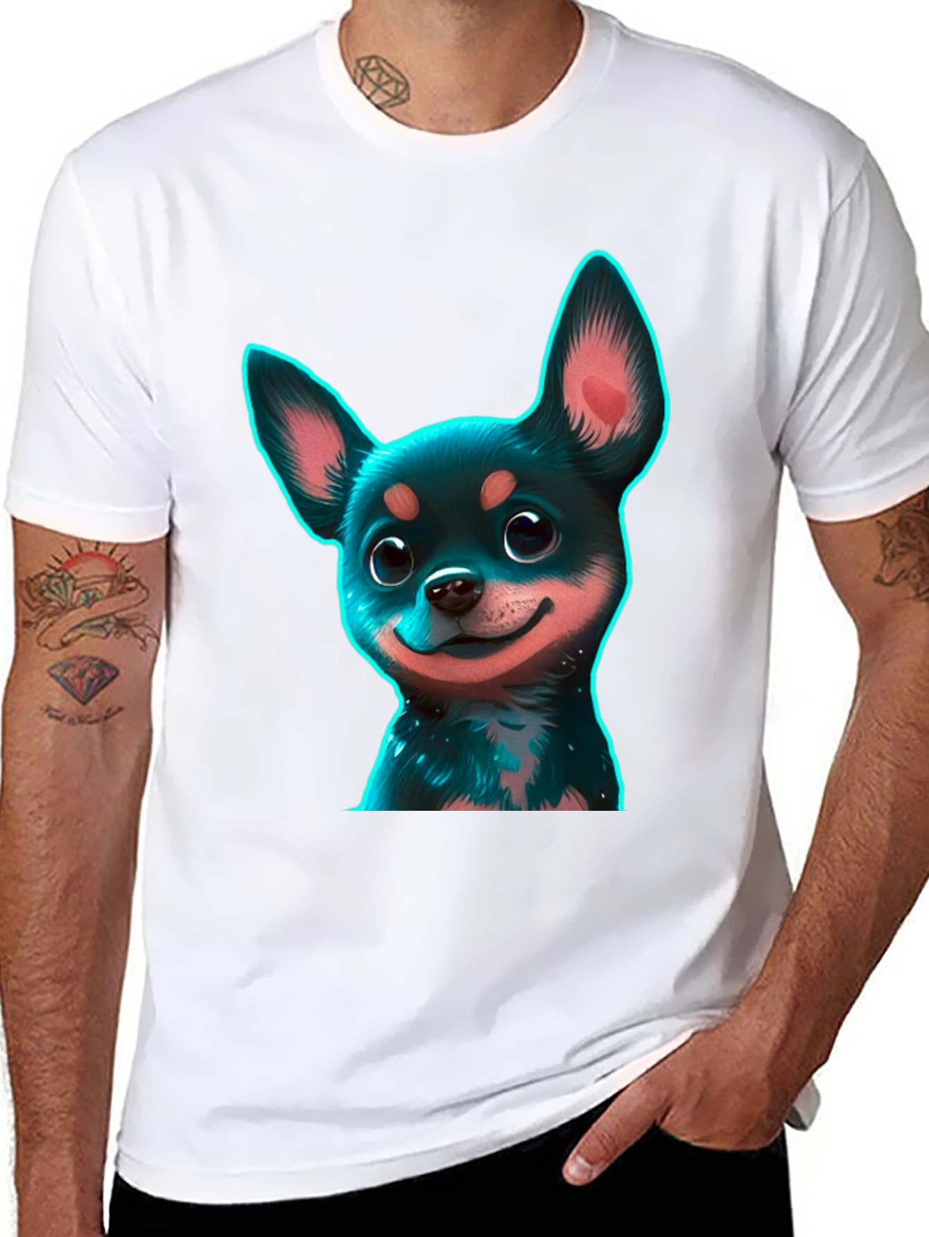 Chihuahua Puppy Graphic Black T-Shirt