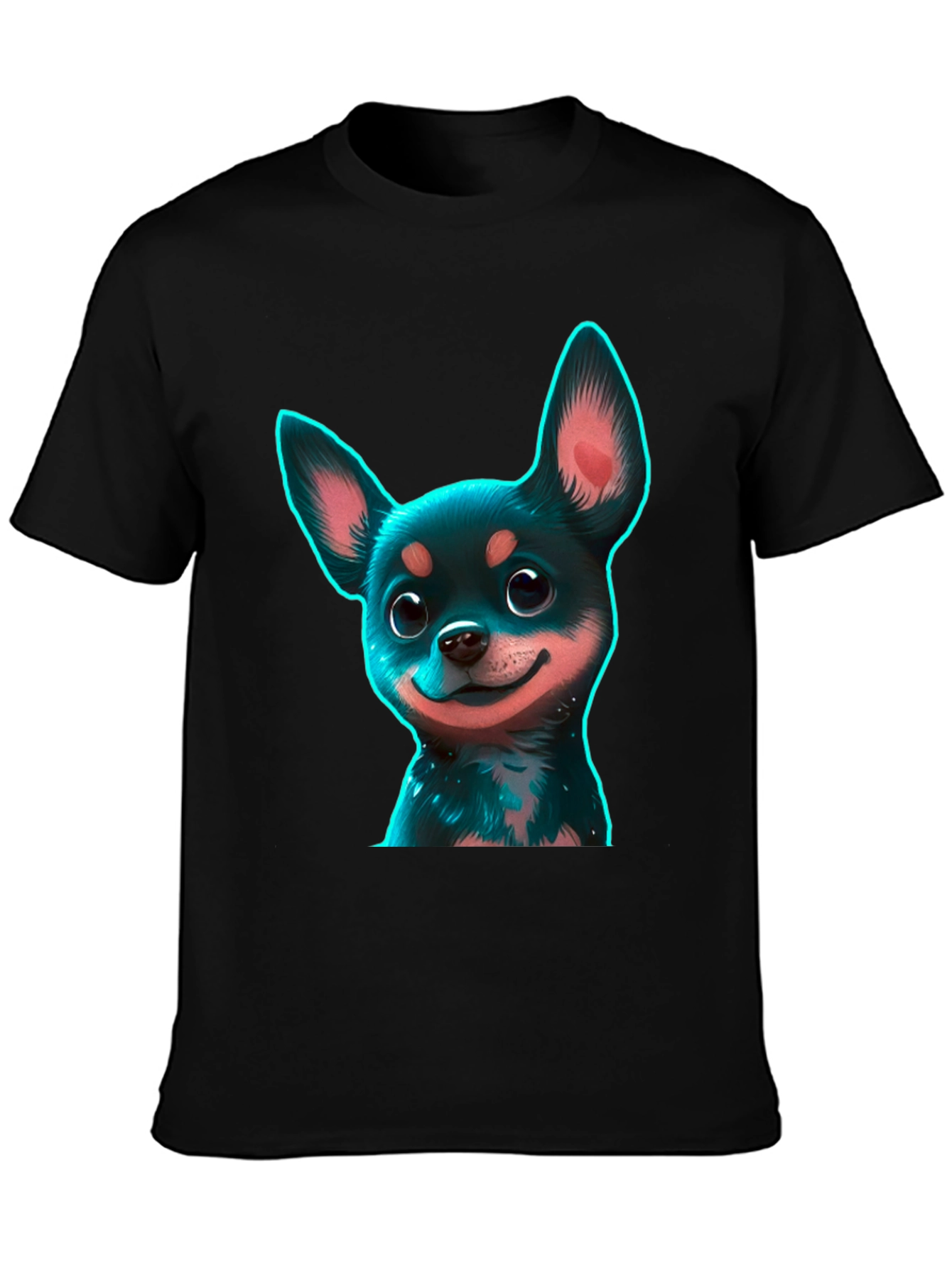 Chihuahua Puppy Graphic Black T-Shirt