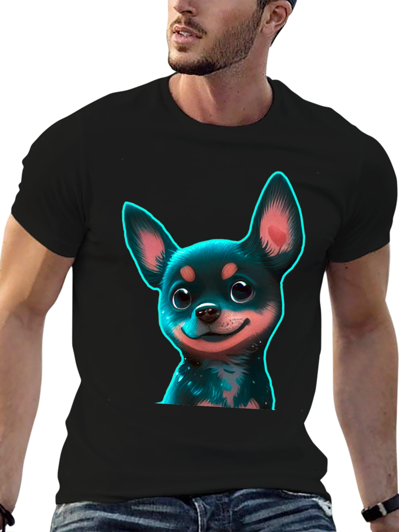Chihuahua Puppy Graphic Black T-Shirt