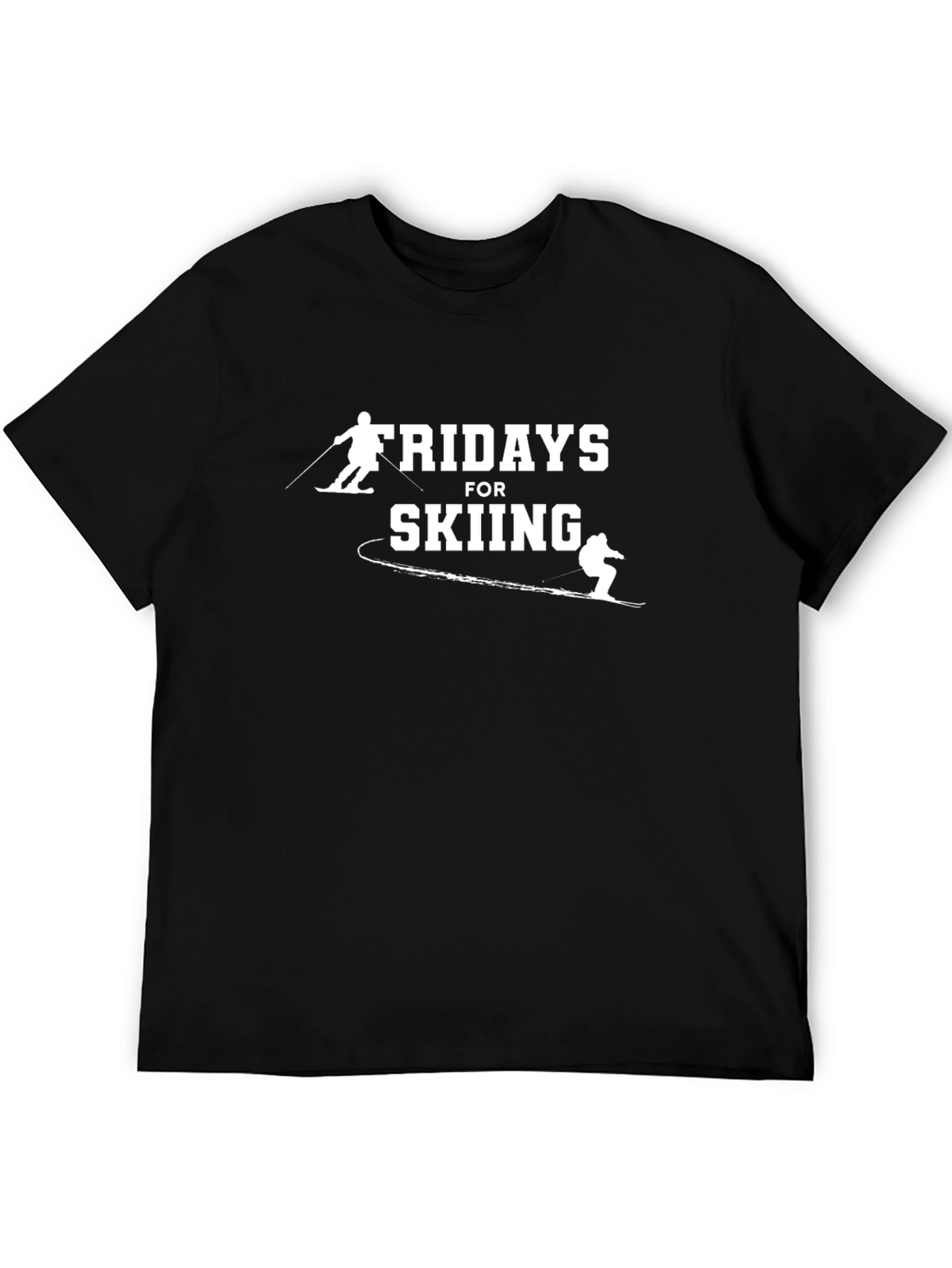 Fridays for Skiing Black Graphic Tee