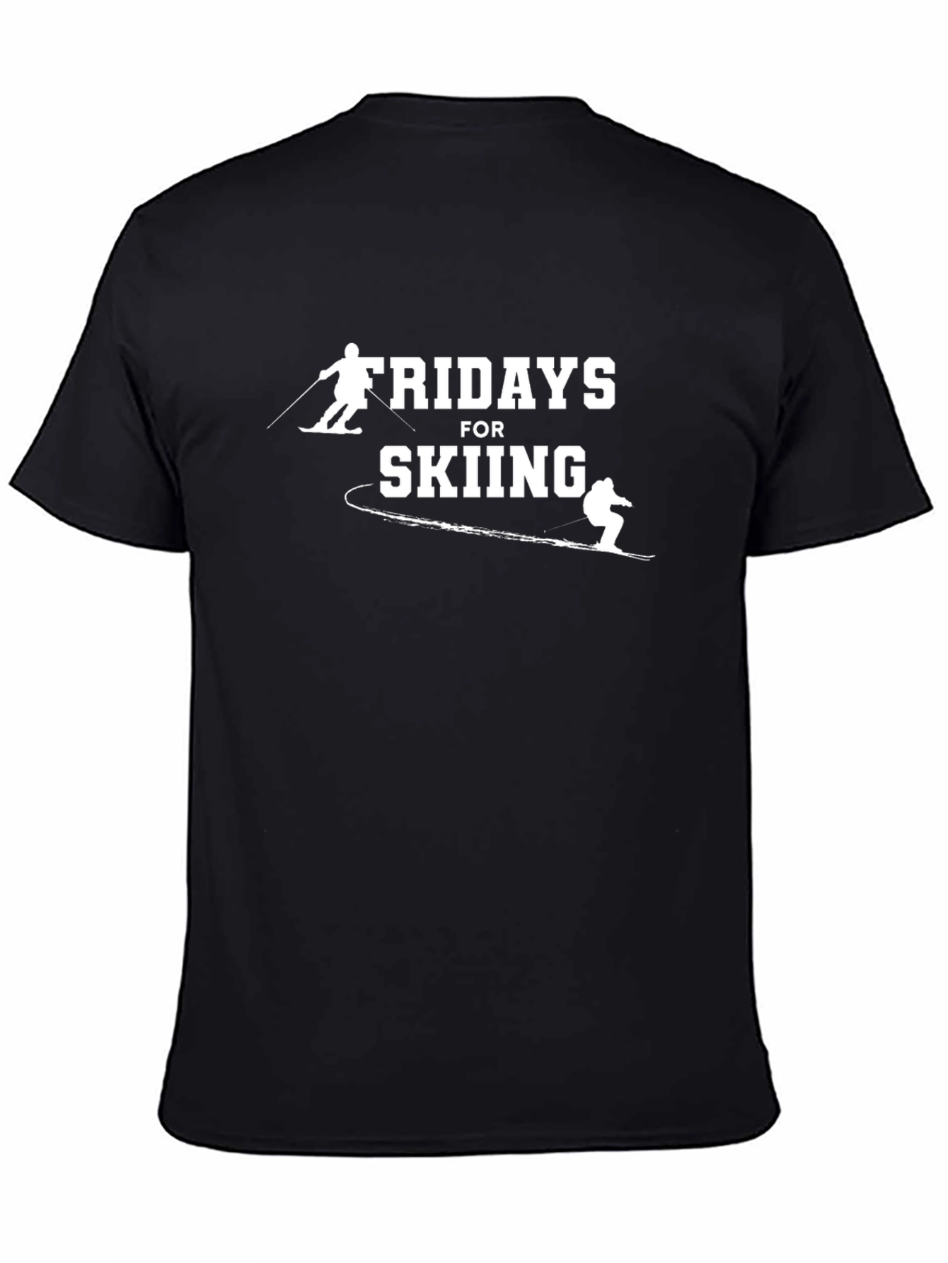 Fridays for Skiing Black Graphic Tee