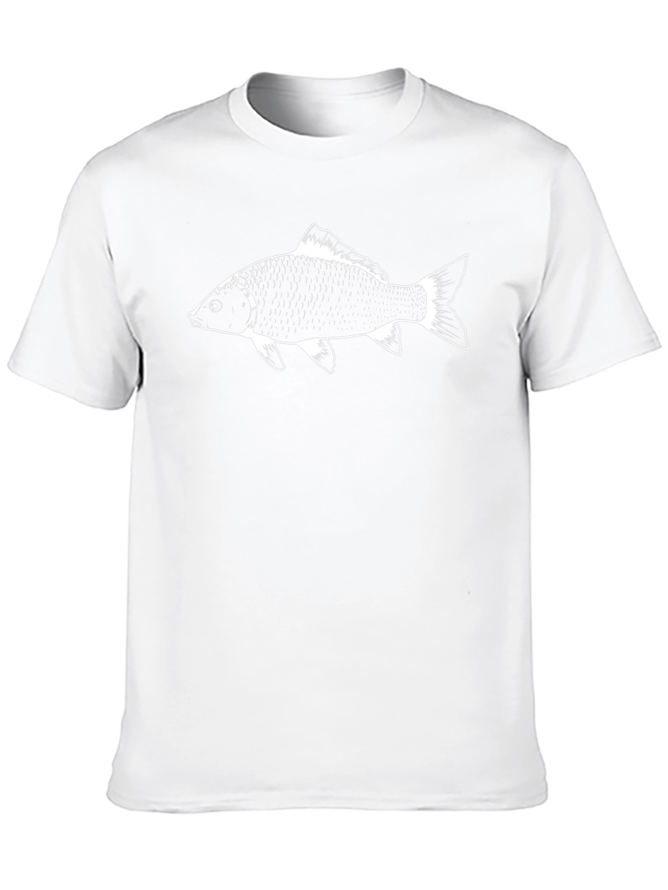 Black T-Shirt with White Fish Graphic