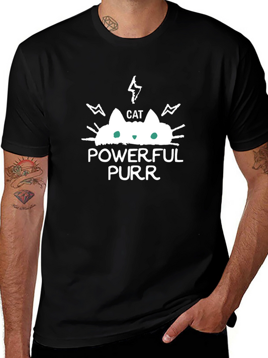 Powerful Purr Cat Graphic T-Shirt