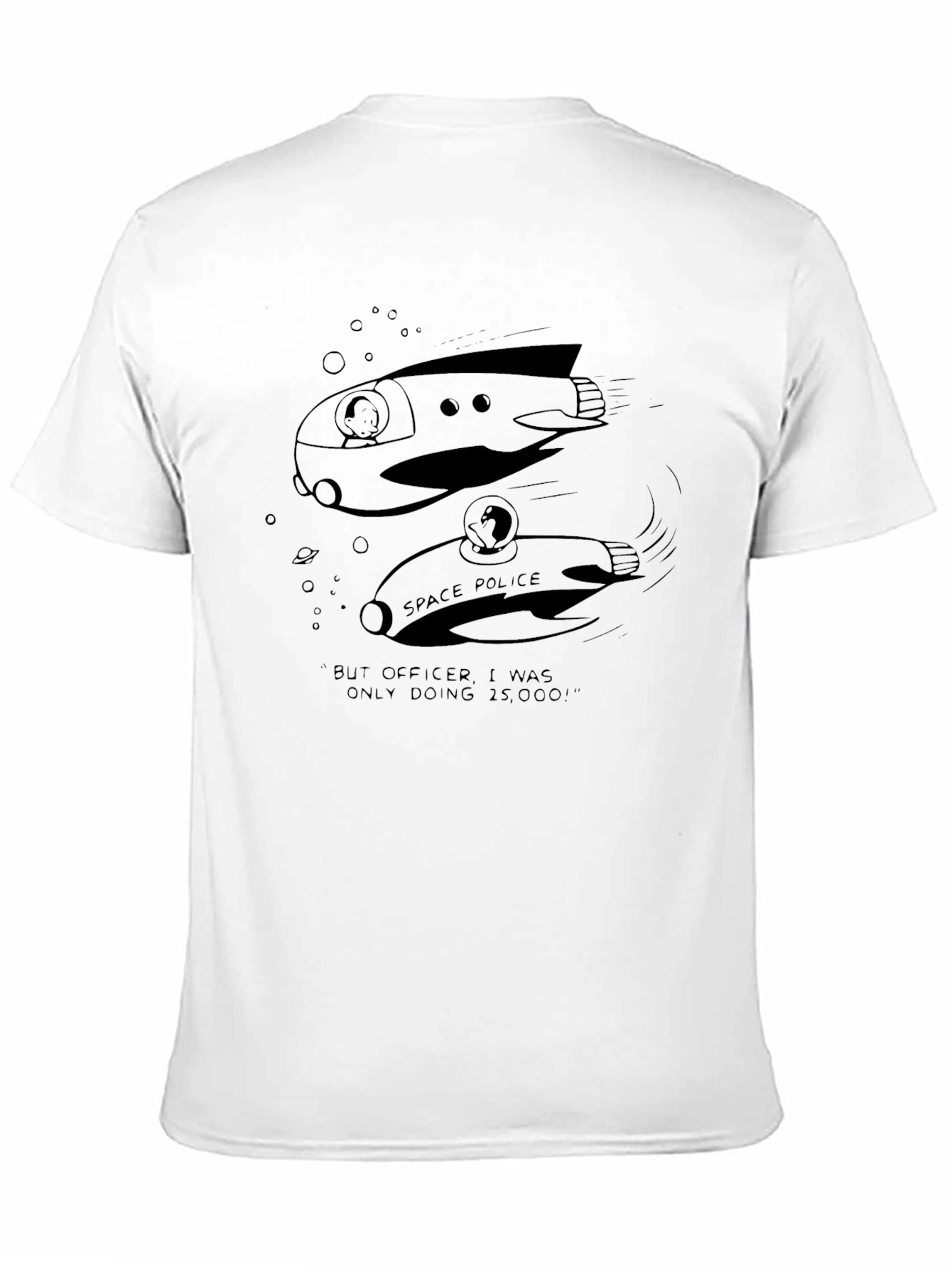 Space Police Cartoon Graphic Tee