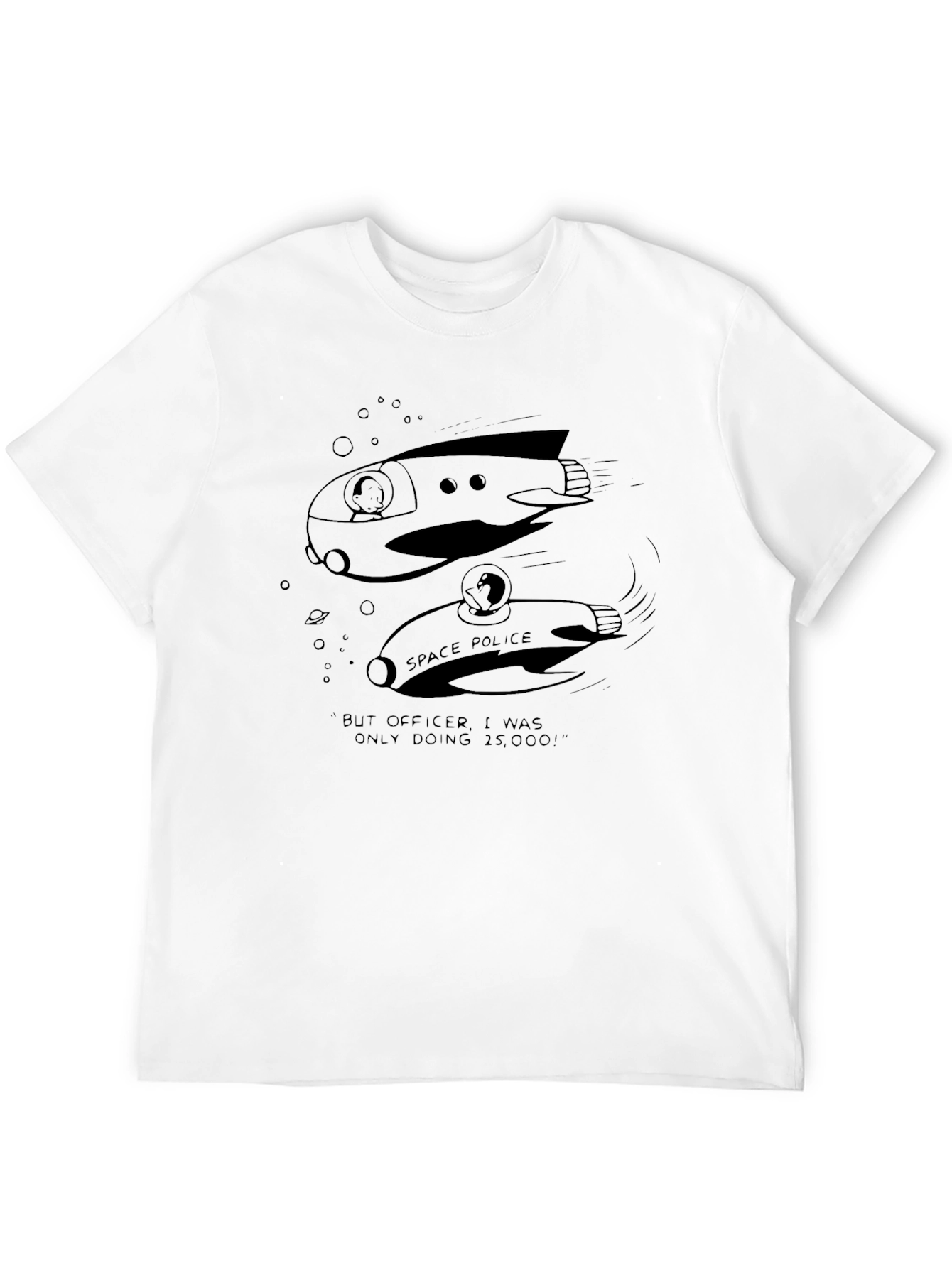 Space Police Cartoon Graphic Tee