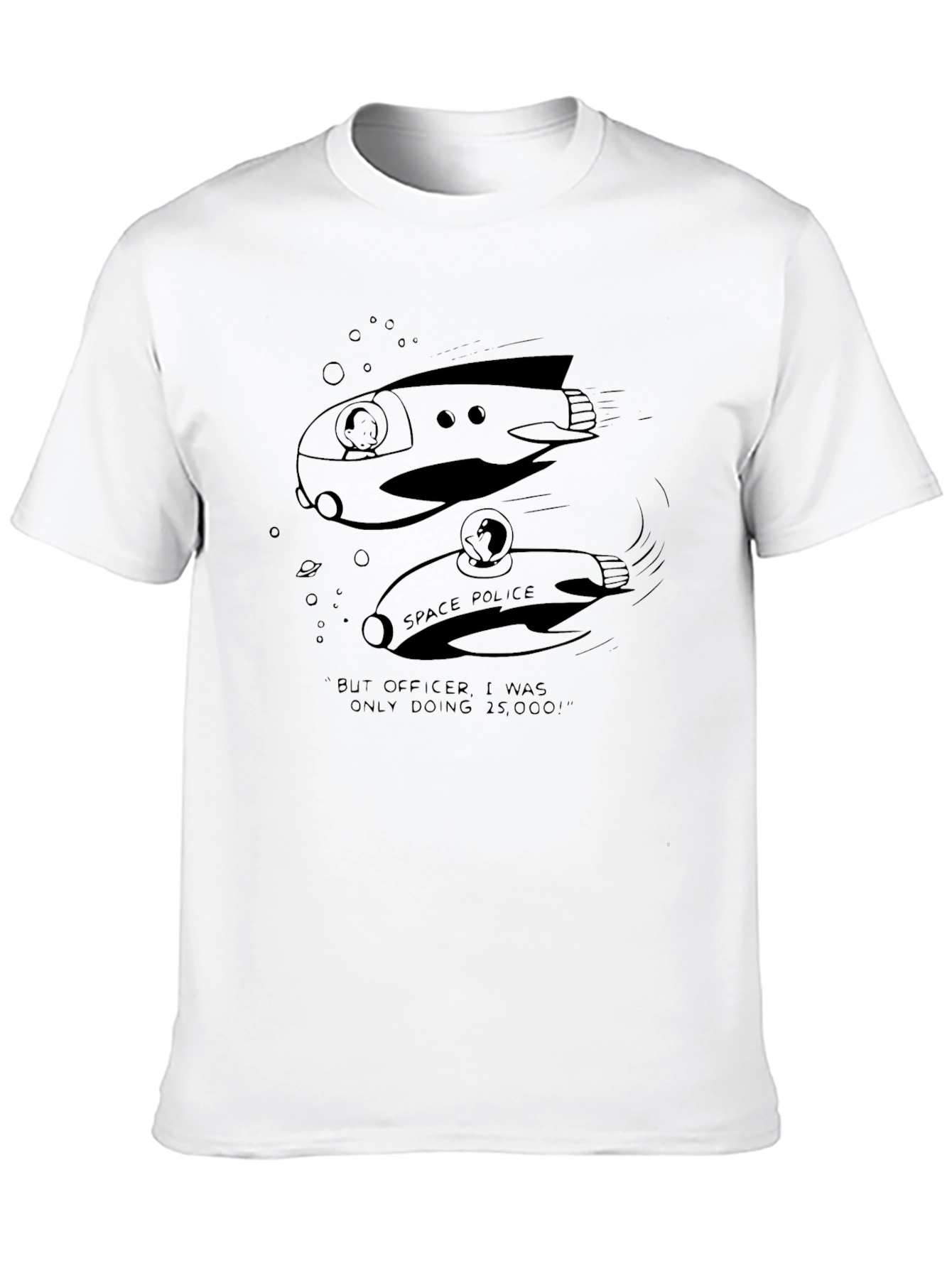 Space Police Cartoon Graphic Tee