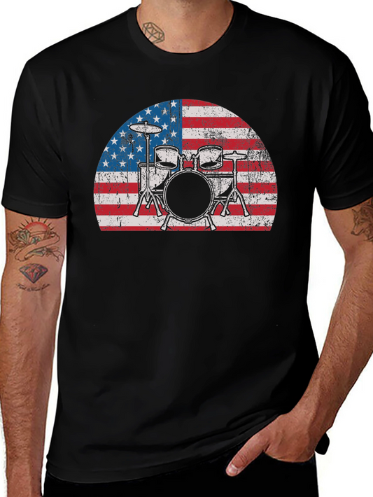 American Flag Drum Set T-Shirt
