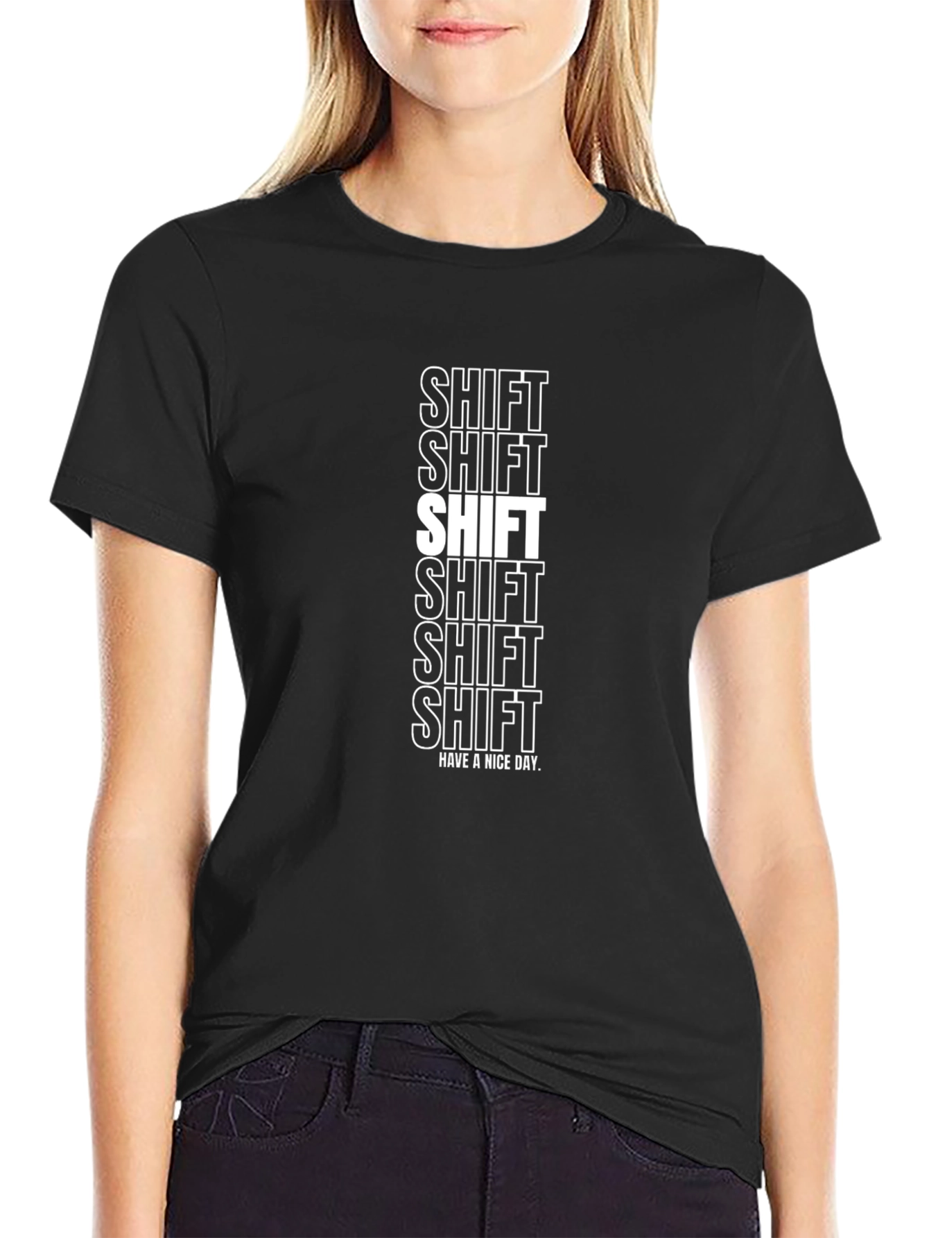 Shift T-Shirt -  Crew Neck Graphic Print Tee