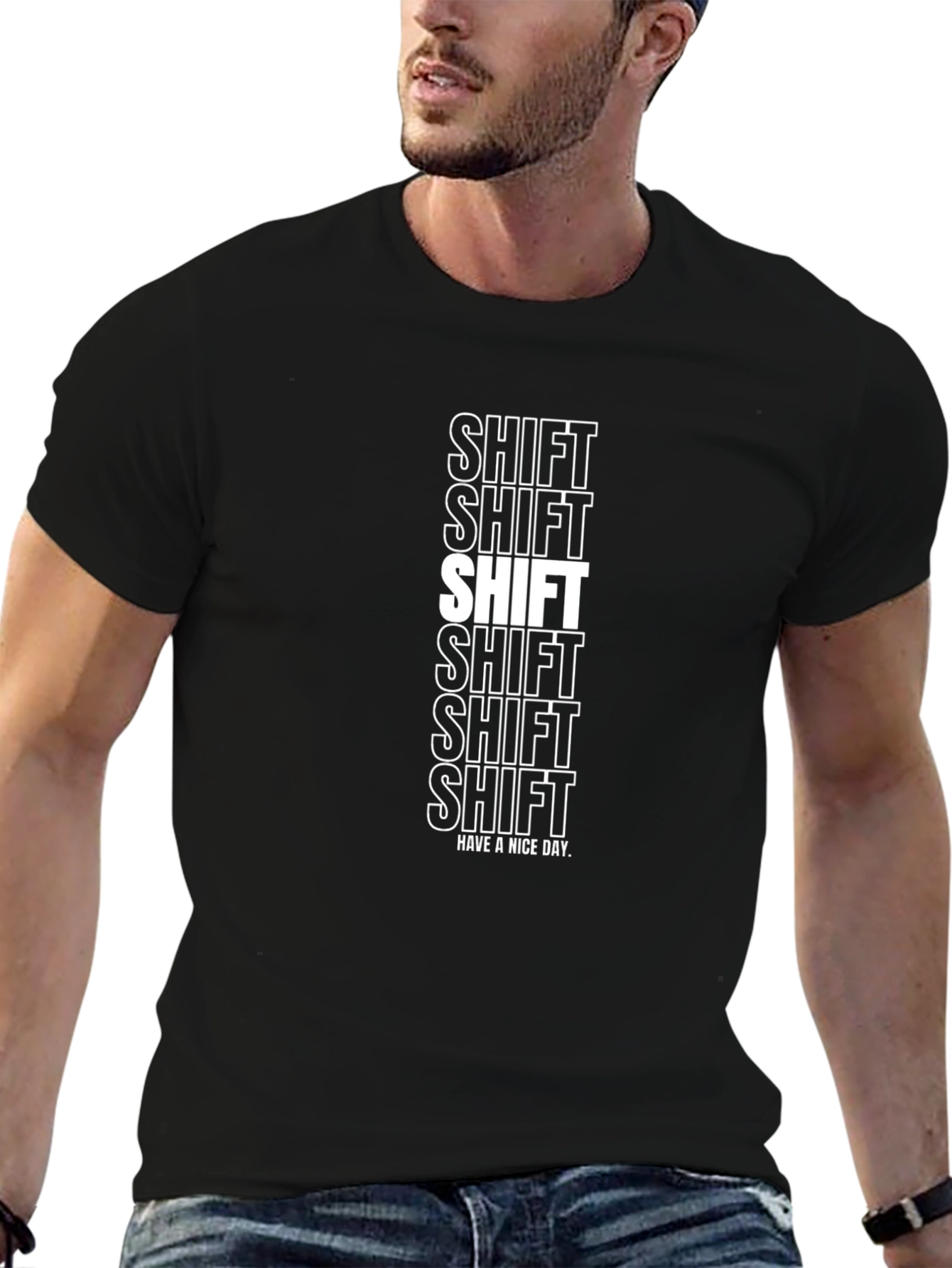 Shift T-Shirt -  Crew Neck Graphic Print Tee