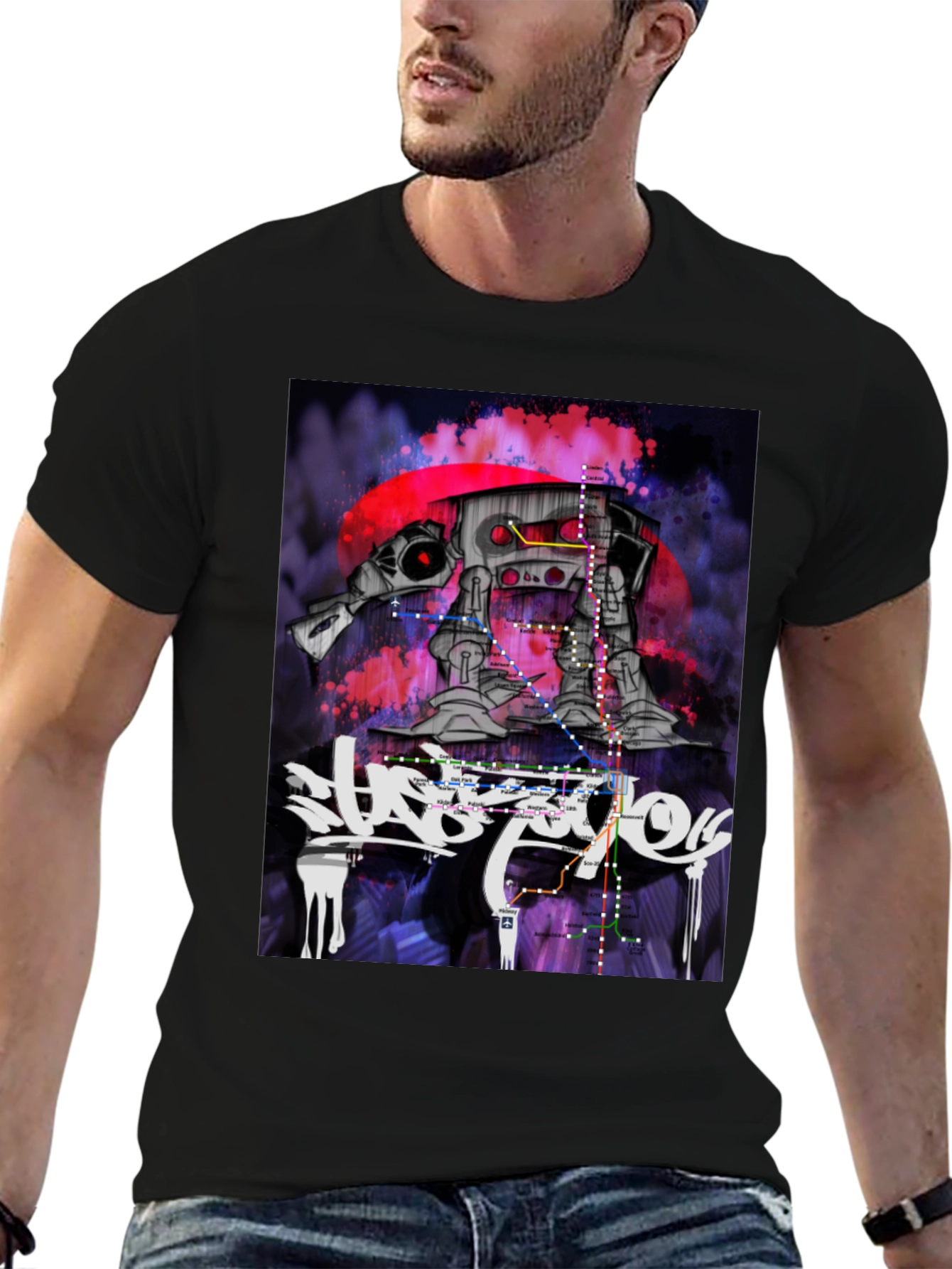 Urban AT-AT Walker T-Shirt - Subway Map Design