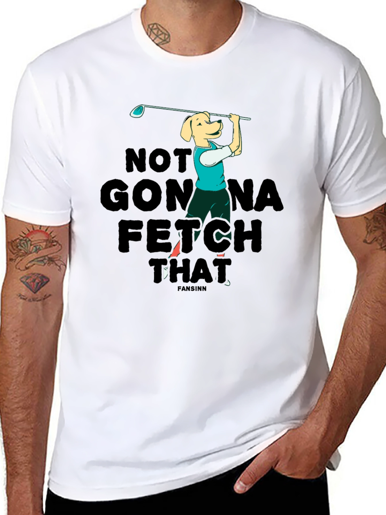 Funny Dog Golf T-Shirt - Not Gonna Fetch That