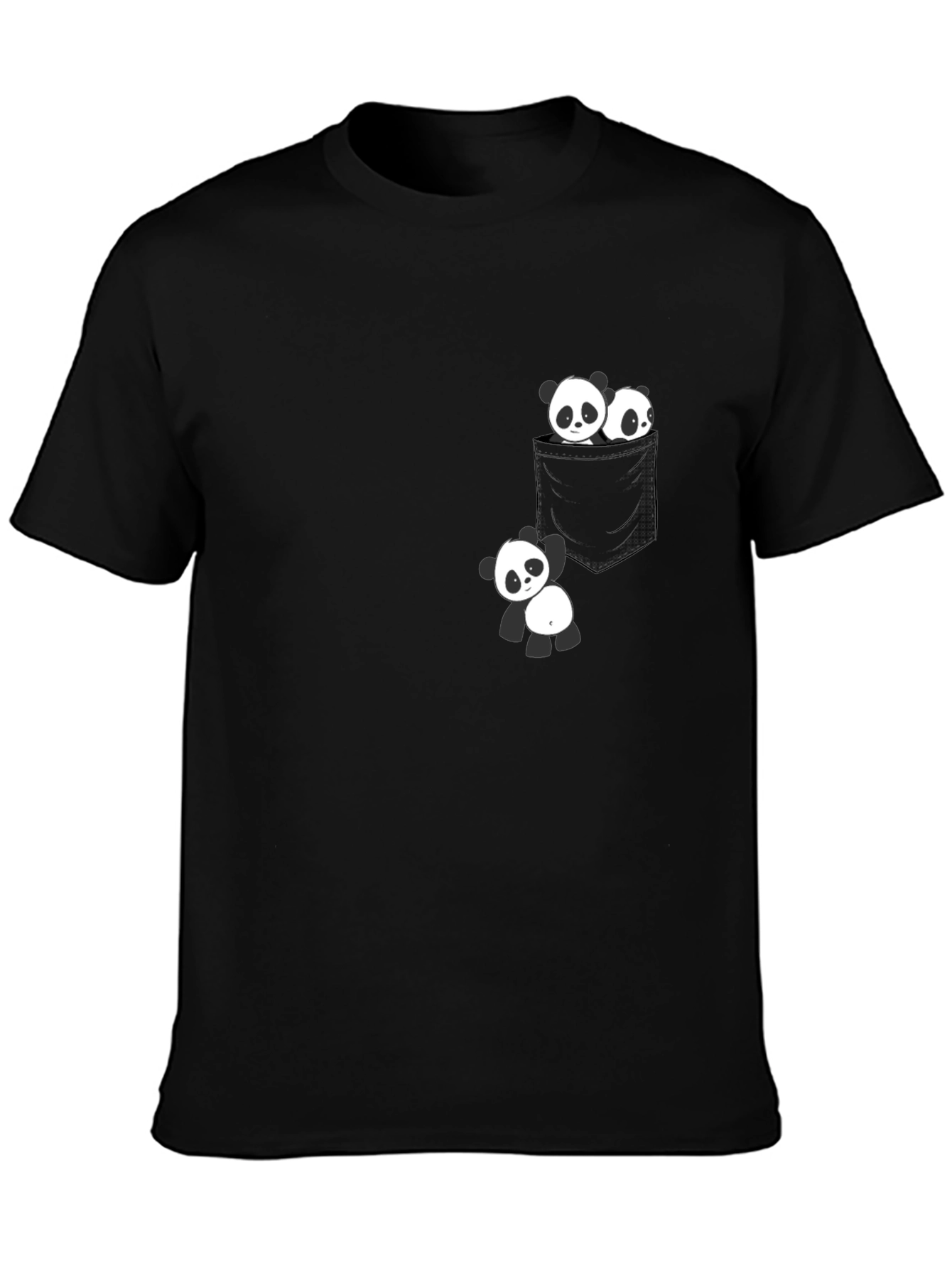 Panda Pocket Tee - Cute Graphic T-Shirt