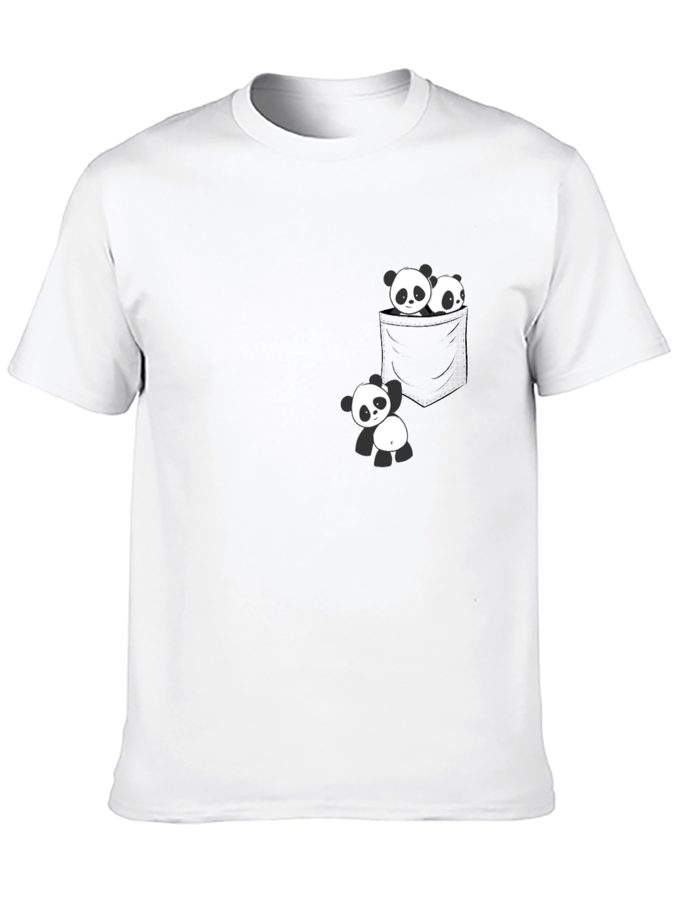 Panda Pocket Tee - Cute Graphic T-Shirt