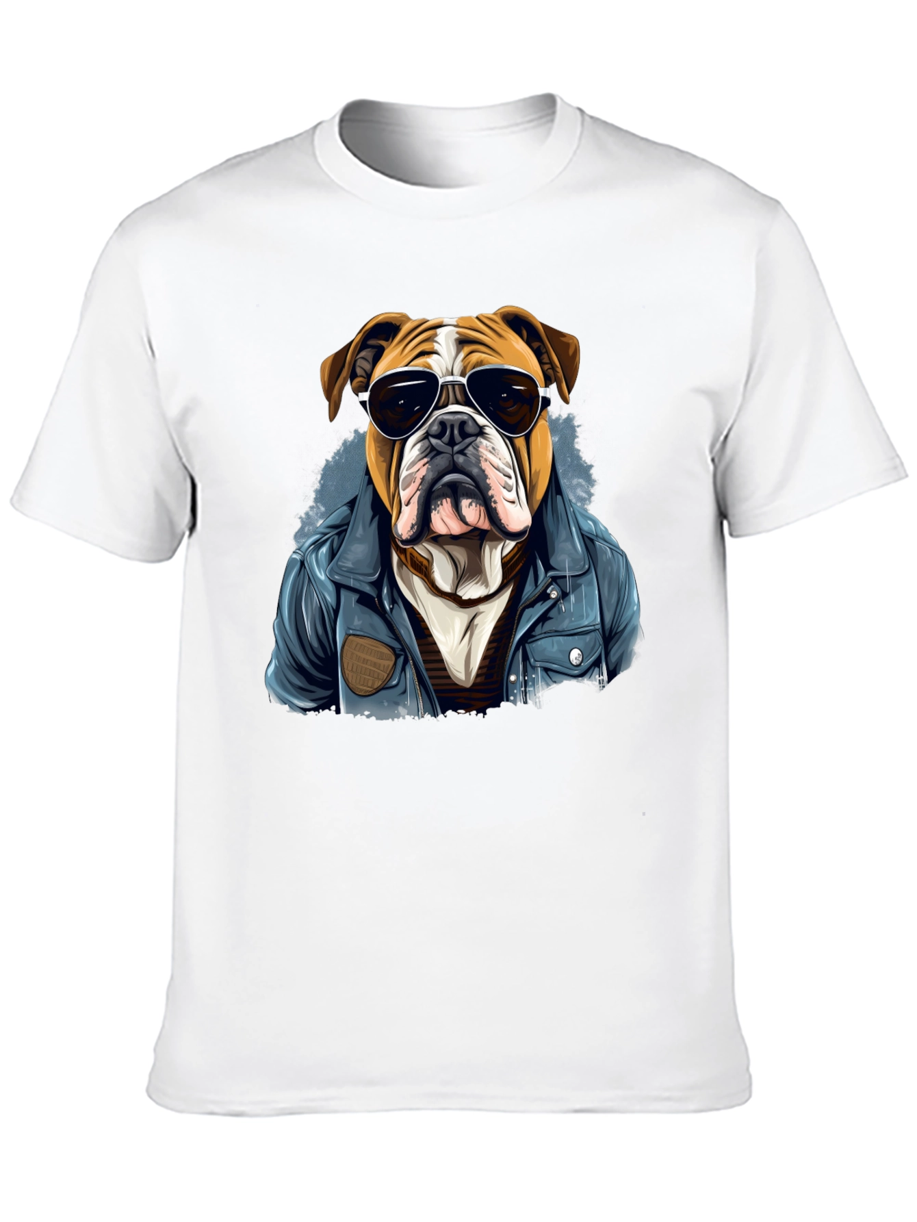 Bulldog with Shades Mens Graphic Tee