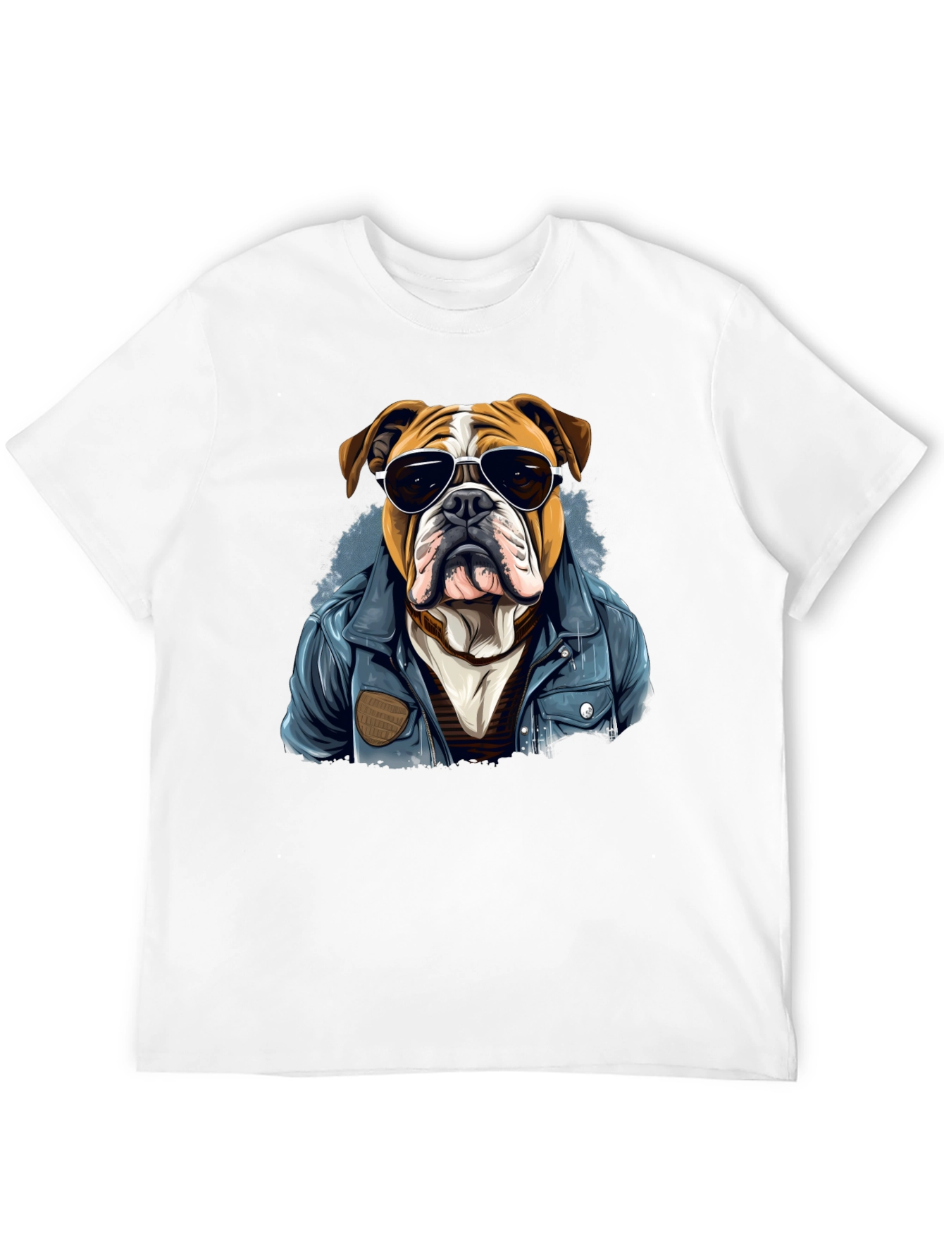 Bulldog with Shades Mens Graphic Tee