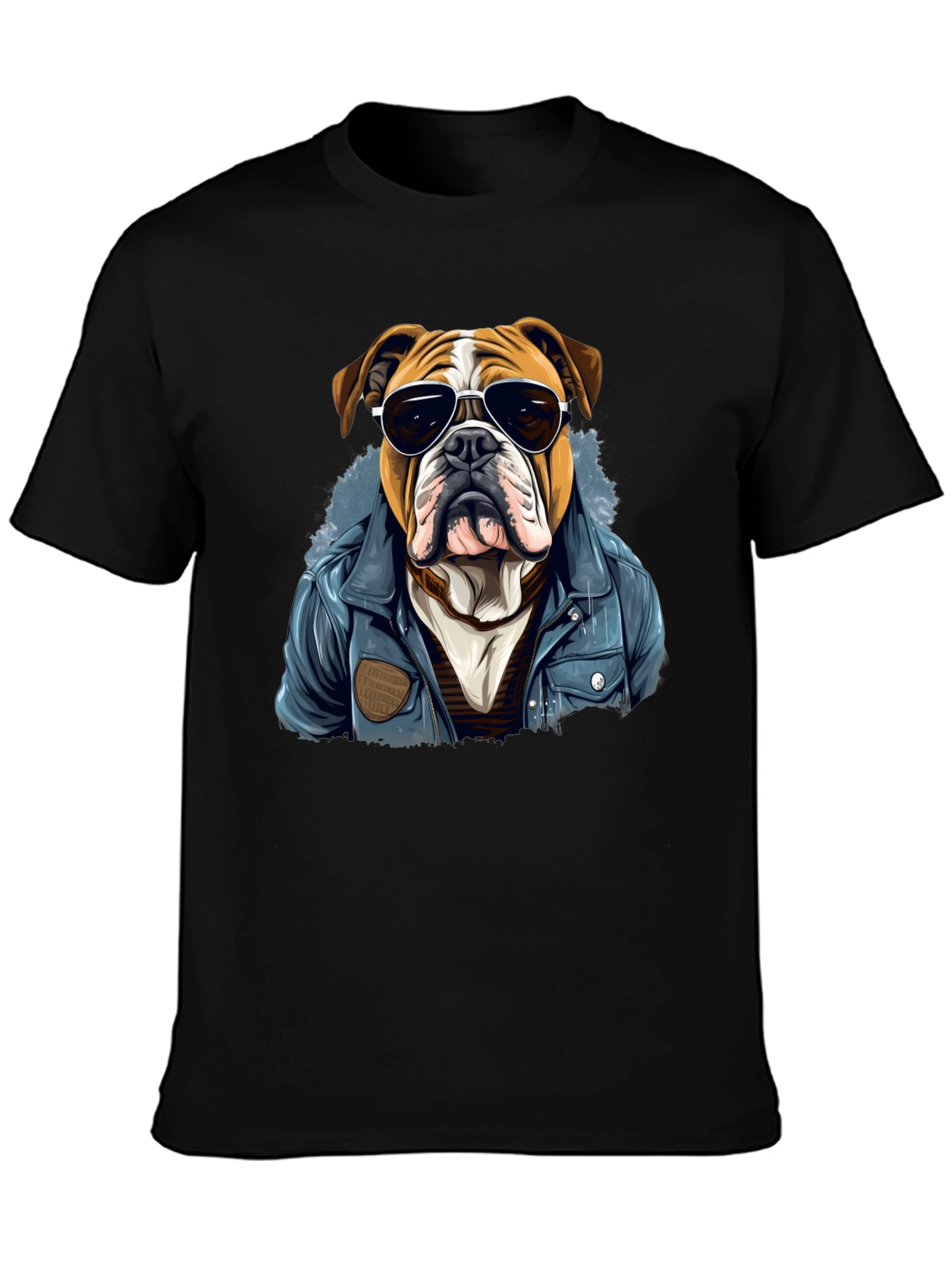 Bulldog with Shades Mens Graphic Tee