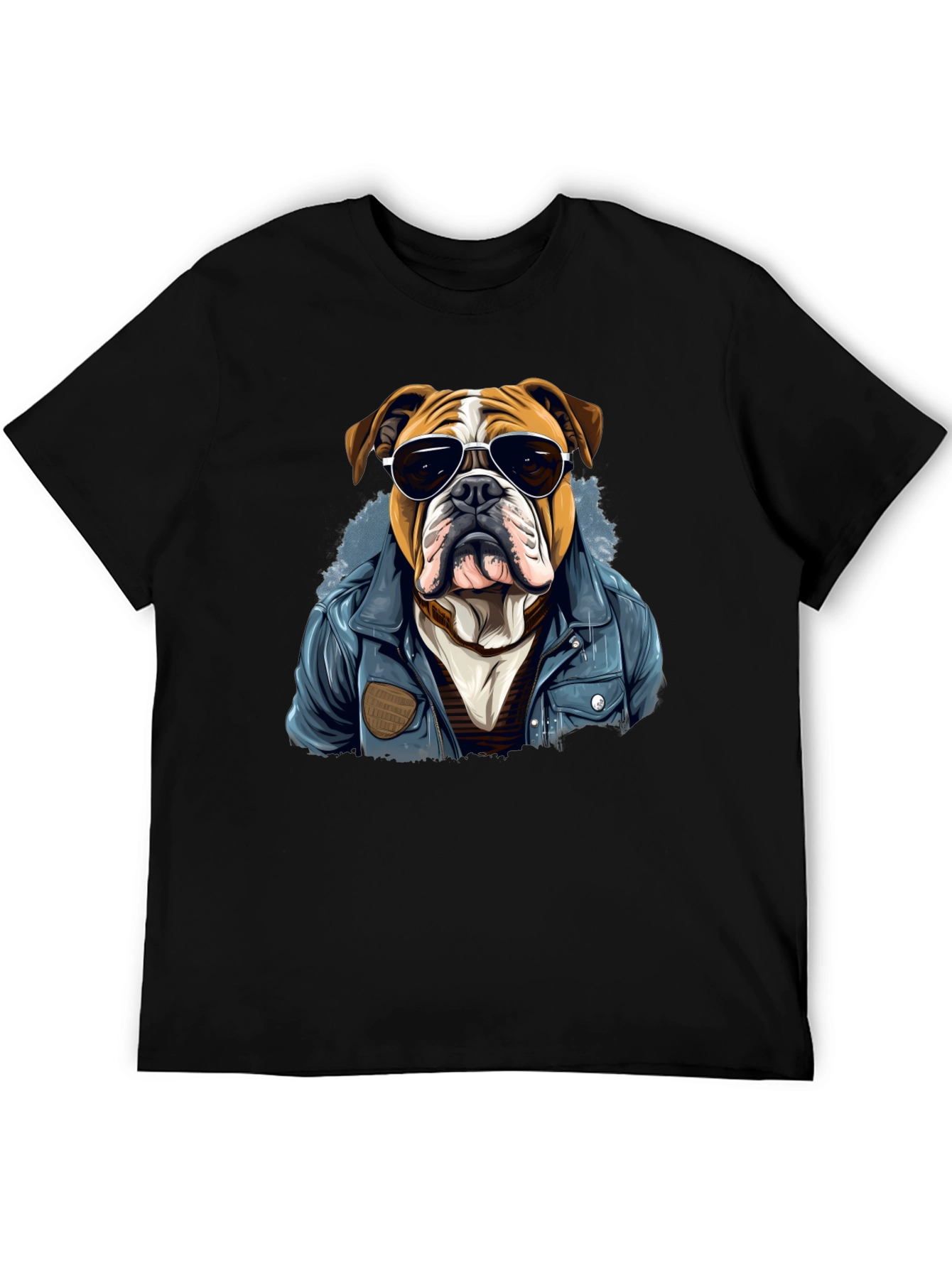 Bulldog with Shades Mens Graphic Tee