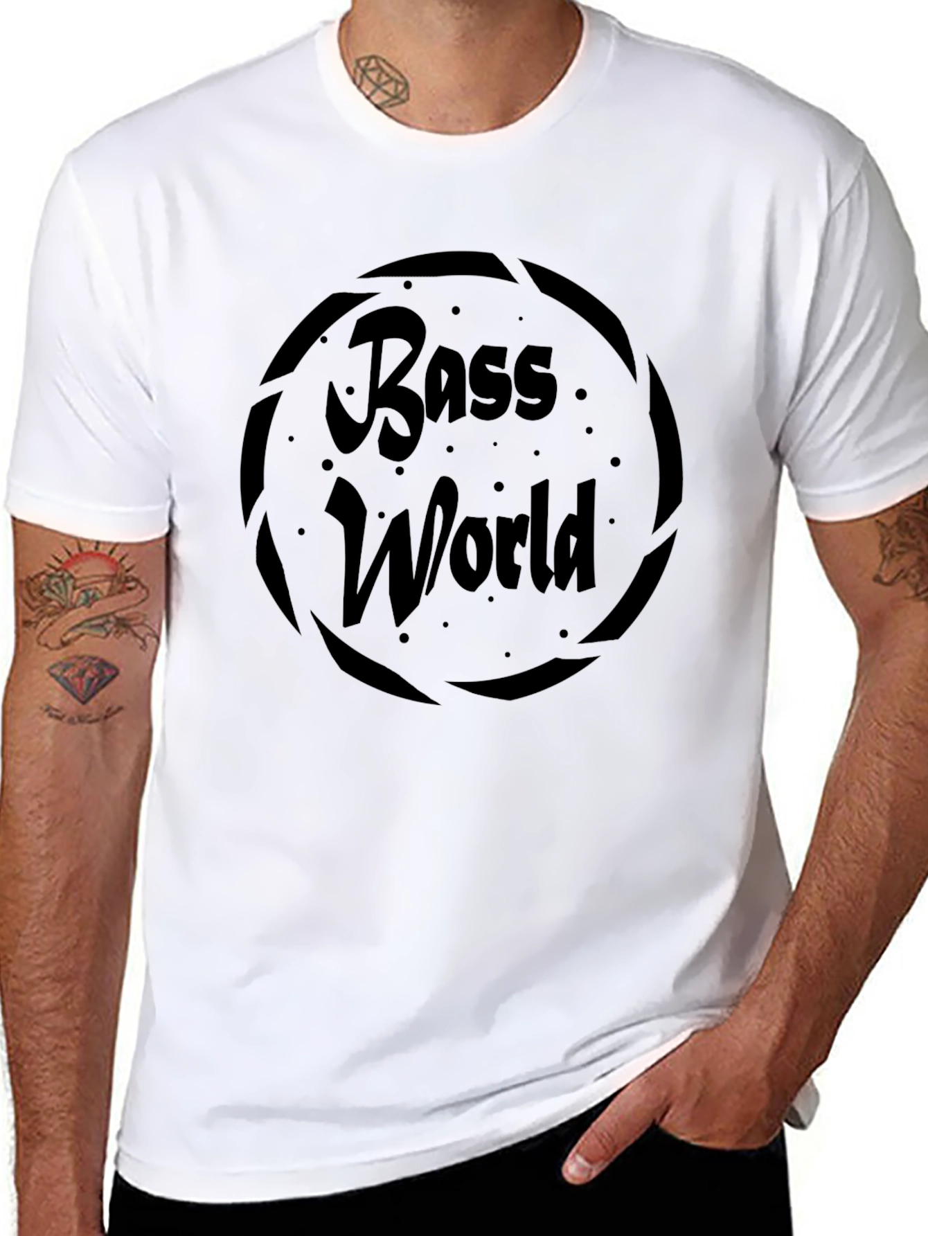 Bass World Black T-Shirt - Music Lover Tee
