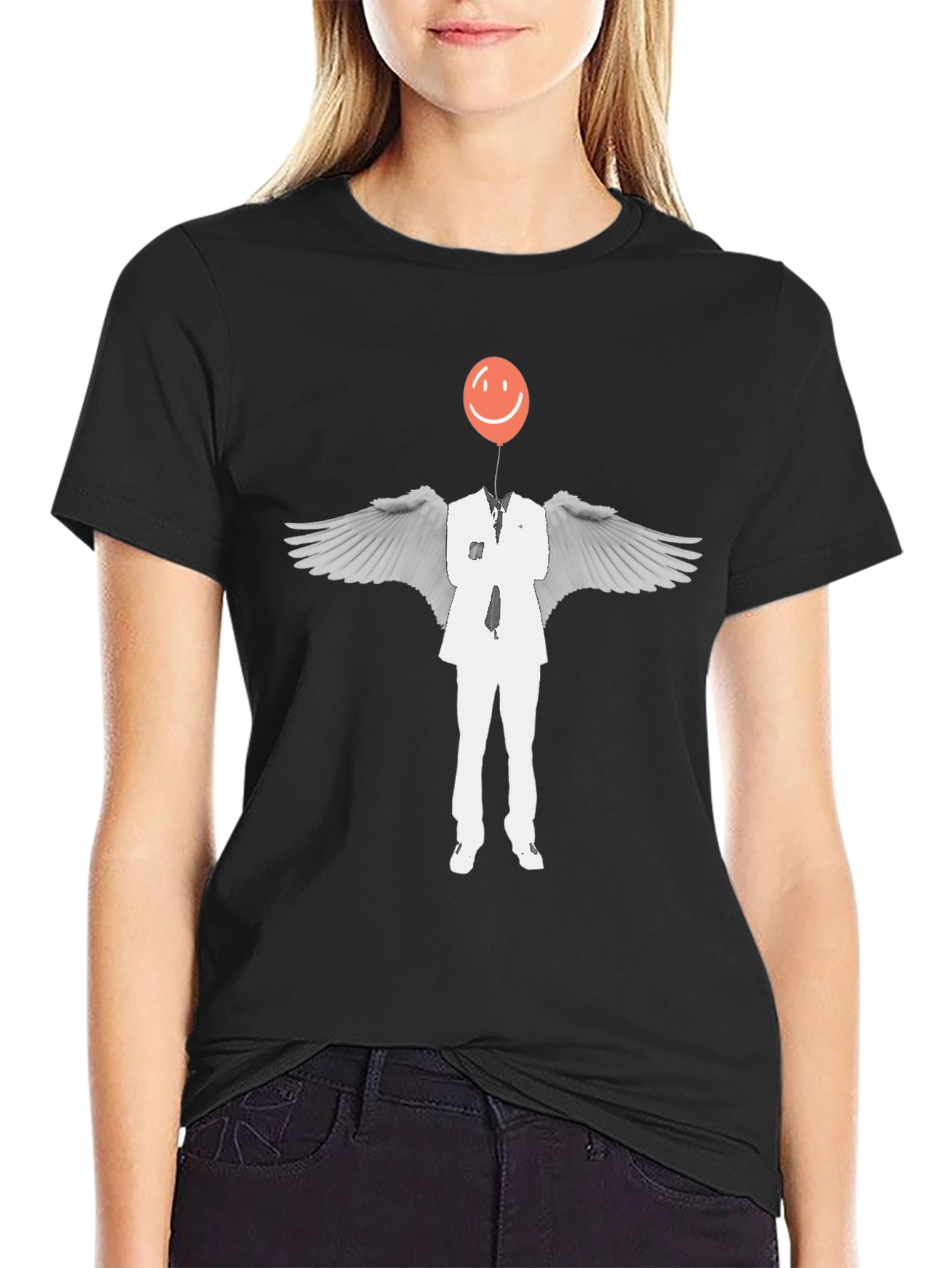 Whimsical Angel Balloon Head T-Shirt