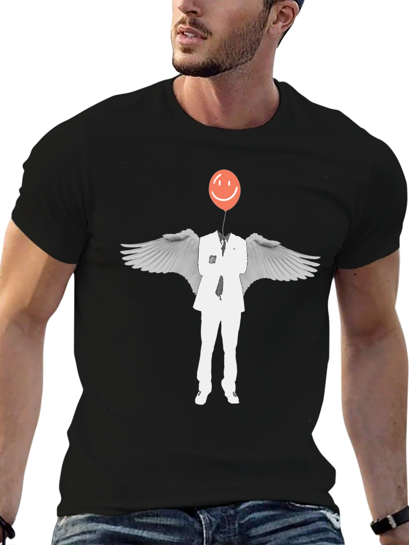 Whimsical Angel Balloon Head T-Shirt