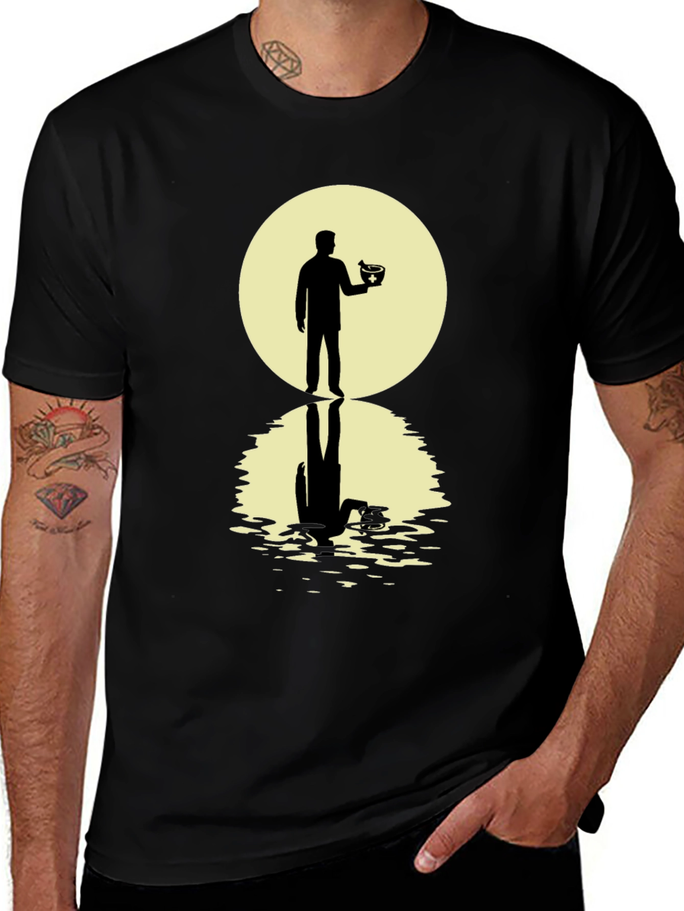 Silhouetted Man with Bowl T-Shirt