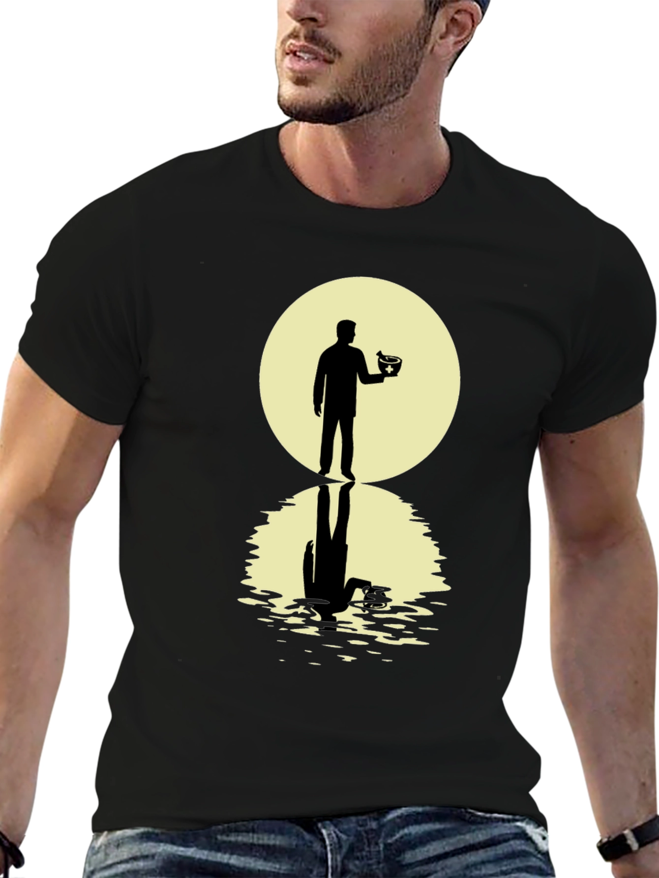 Silhouetted Man with Bowl T-Shirt