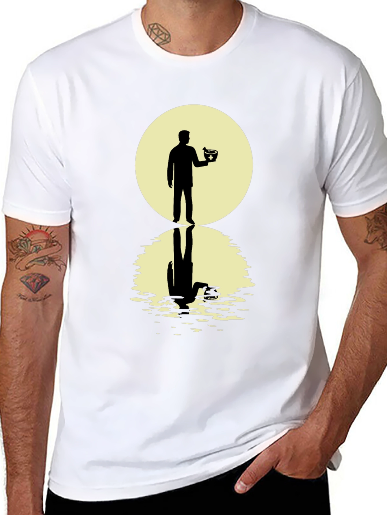 Silhouetted Man with Bowl T-Shirt