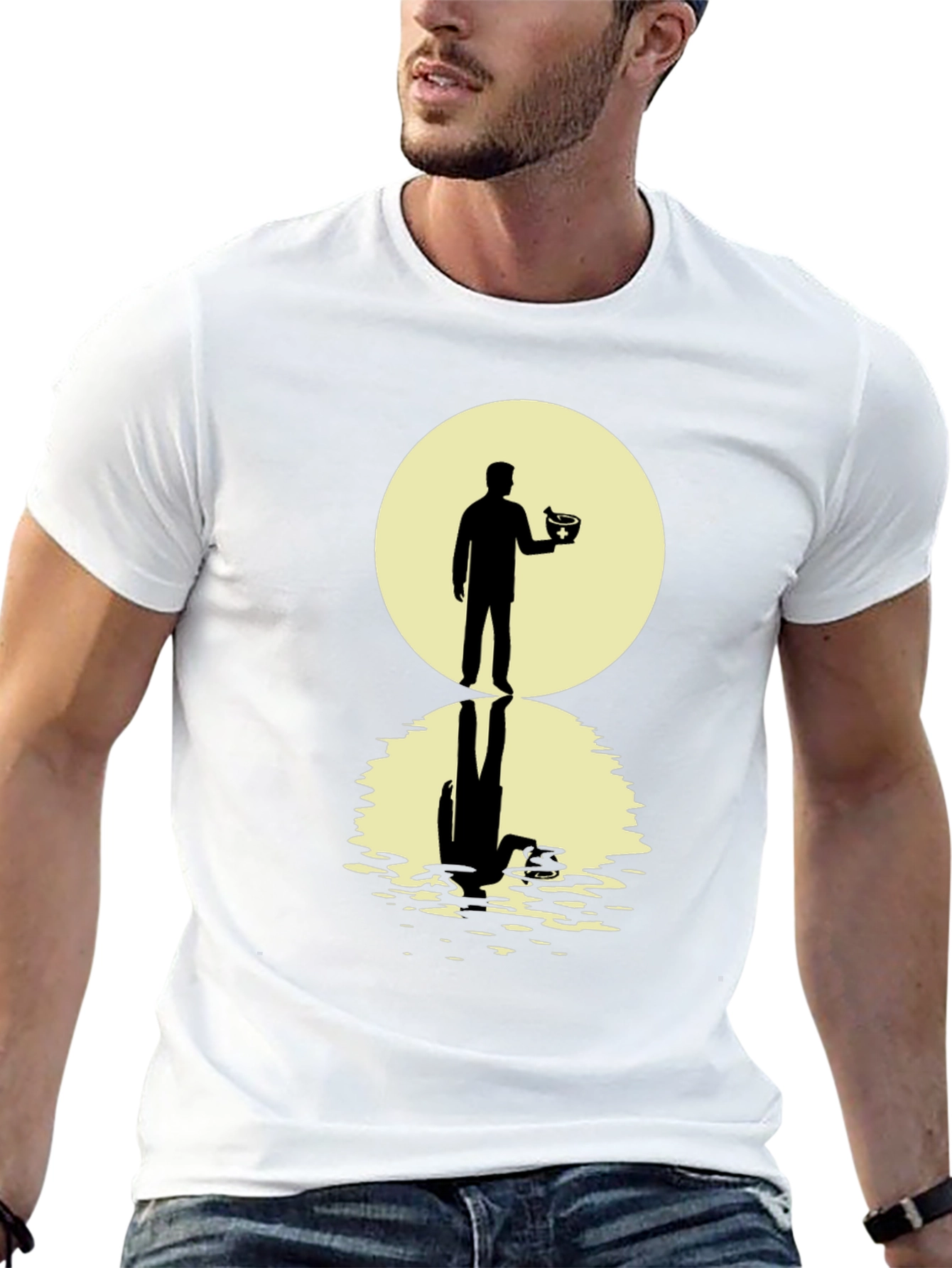Silhouetted Man with Bowl T-Shirt