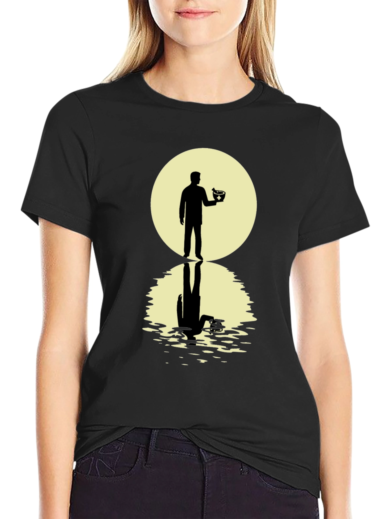 Silhouetted Man with Bowl T-Shirt