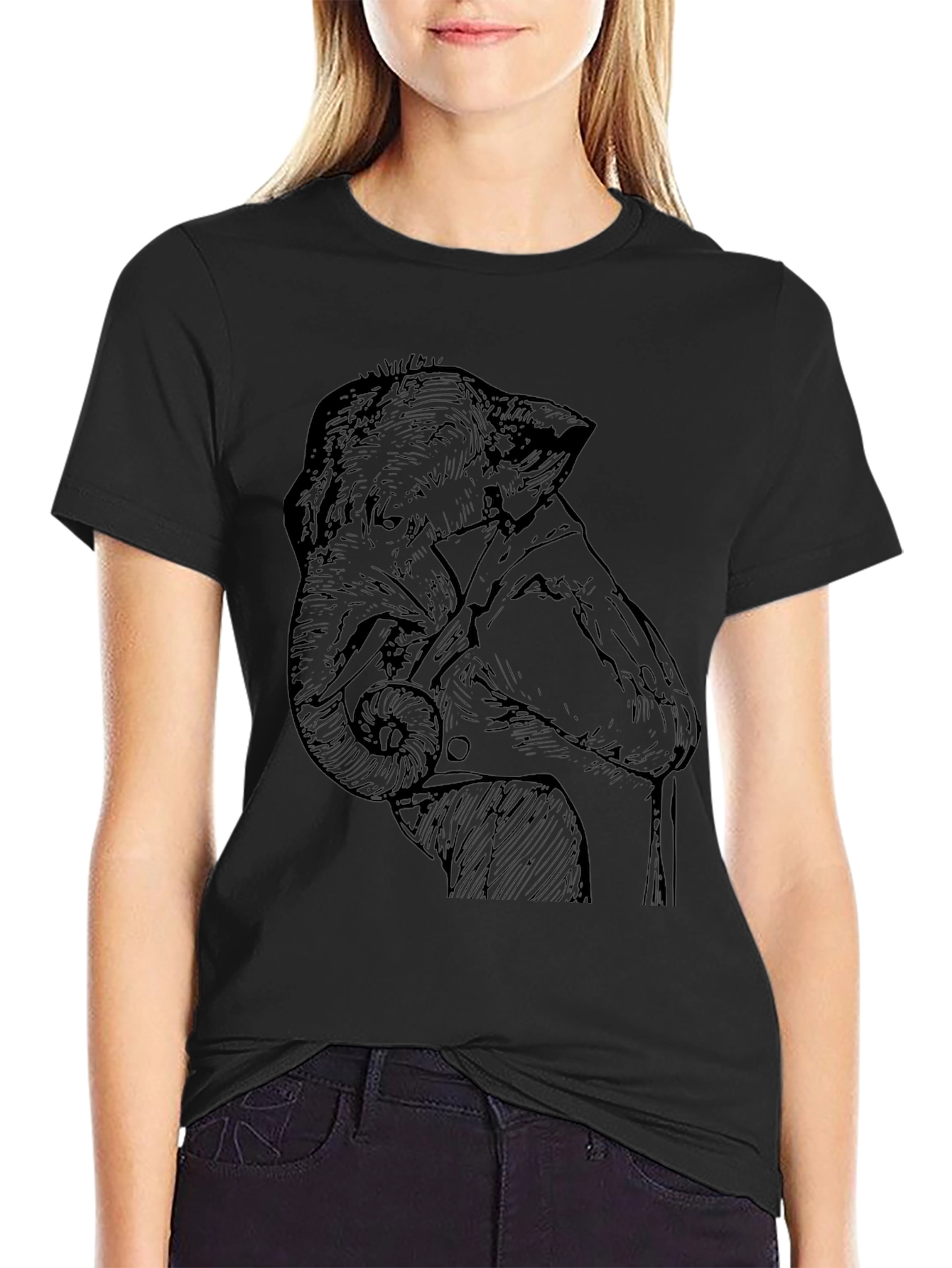Elephant Tuxedo Graphic Tee - Unique Animal Lovers Shirt