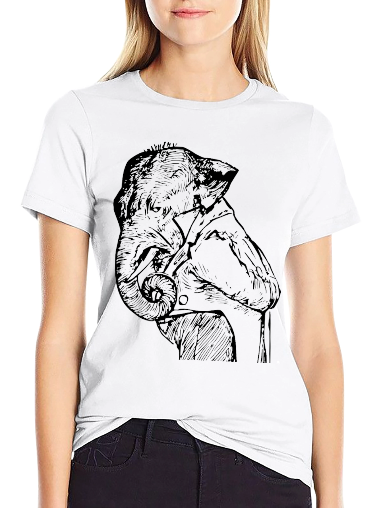 Elephant Tuxedo Graphic Tee - Unique Animal Lovers Shirt