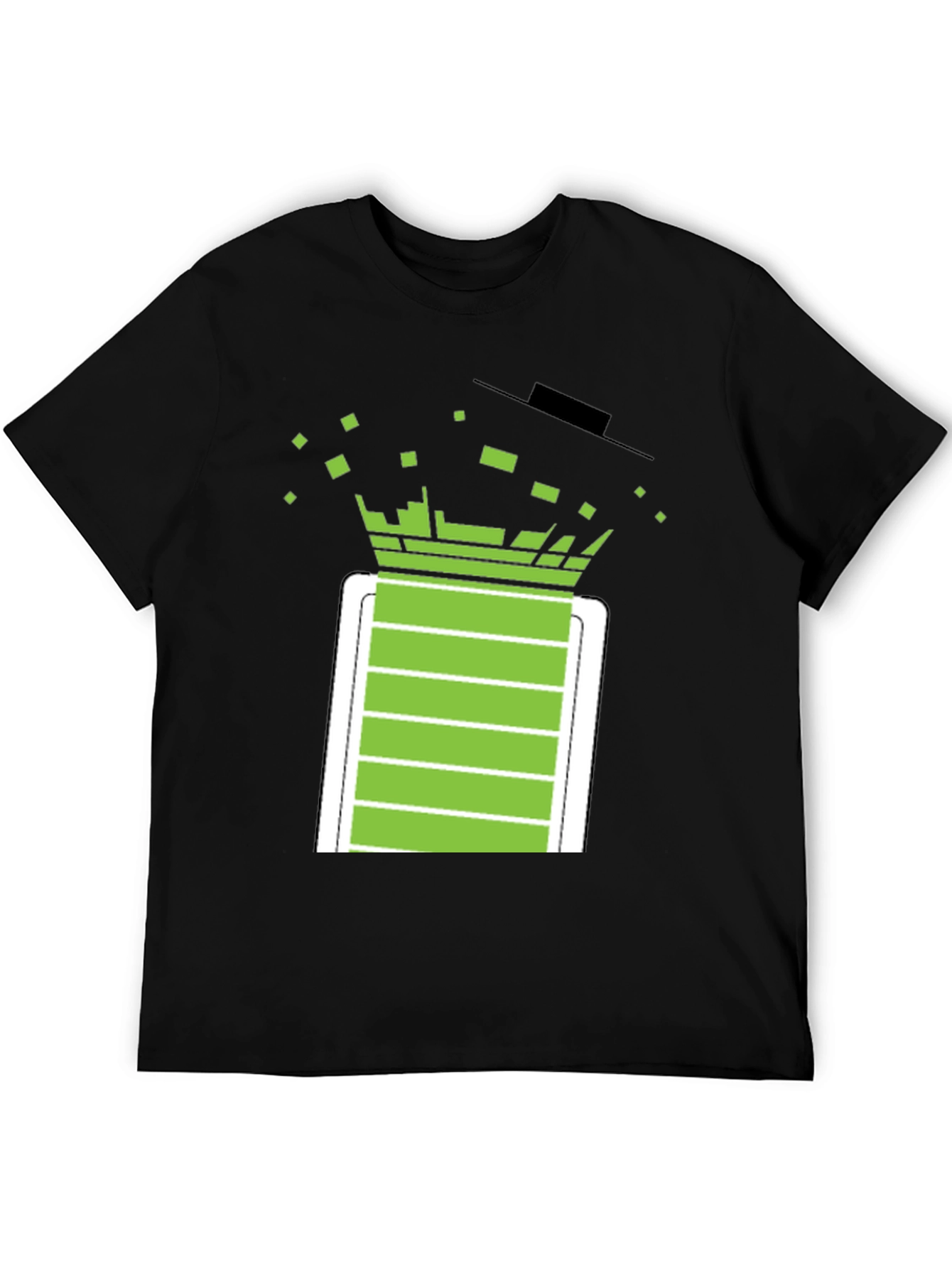 Pixelated Battery T-Shirt - Black Graphic Tee