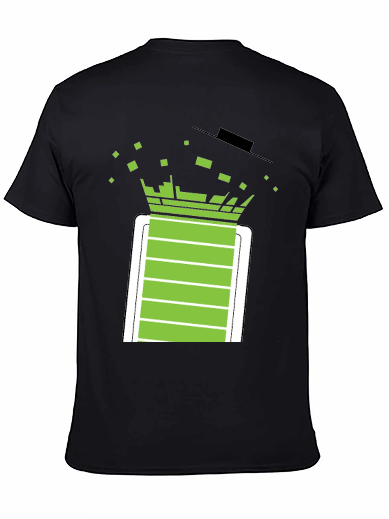 Pixelated Battery T-Shirt - Black Graphic Tee