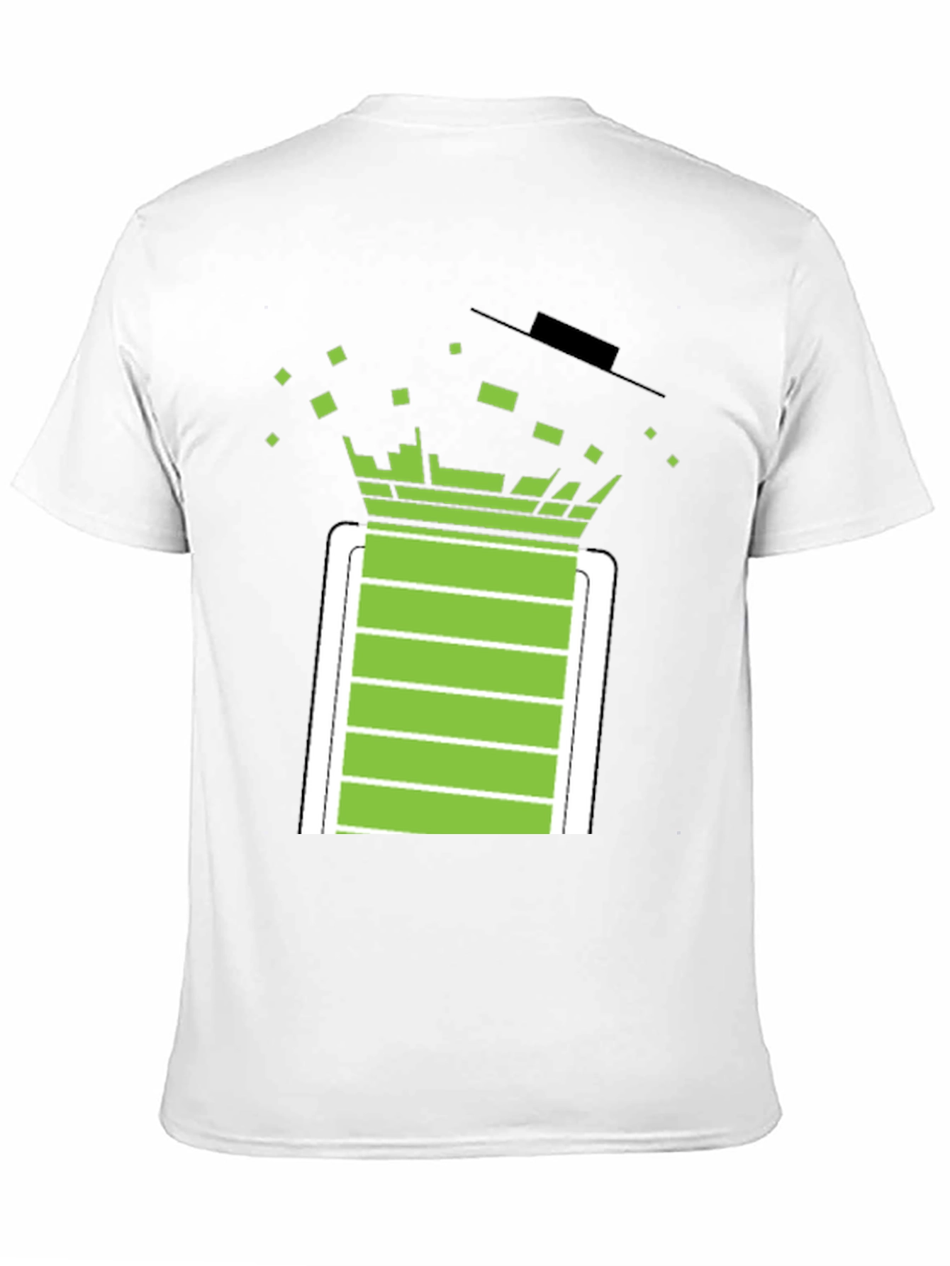 Pixelated Battery T-Shirt - Black Graphic Tee