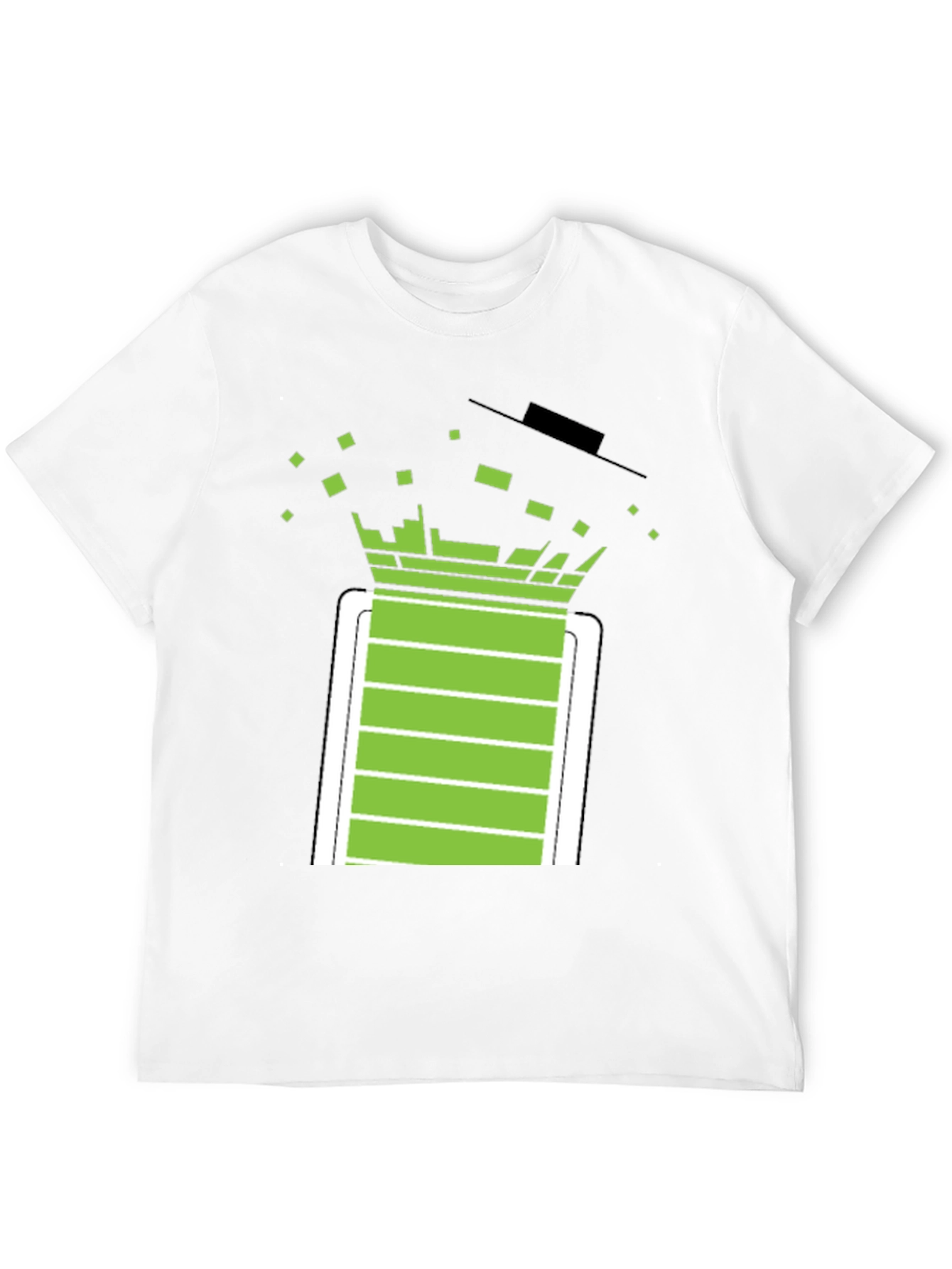 Pixelated Battery T-Shirt - Black Graphic Tee