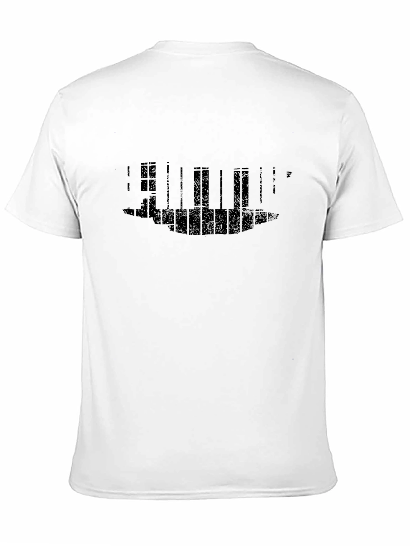 Mens Black Graphic Print Crewneck T-Shirt