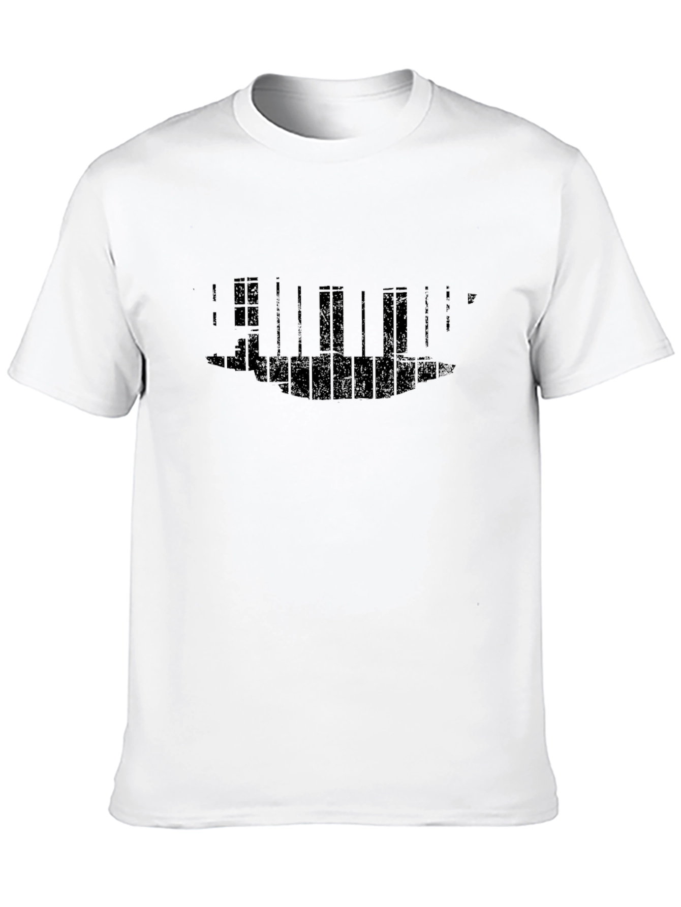 Mens Black Graphic Print Crewneck T-Shirt