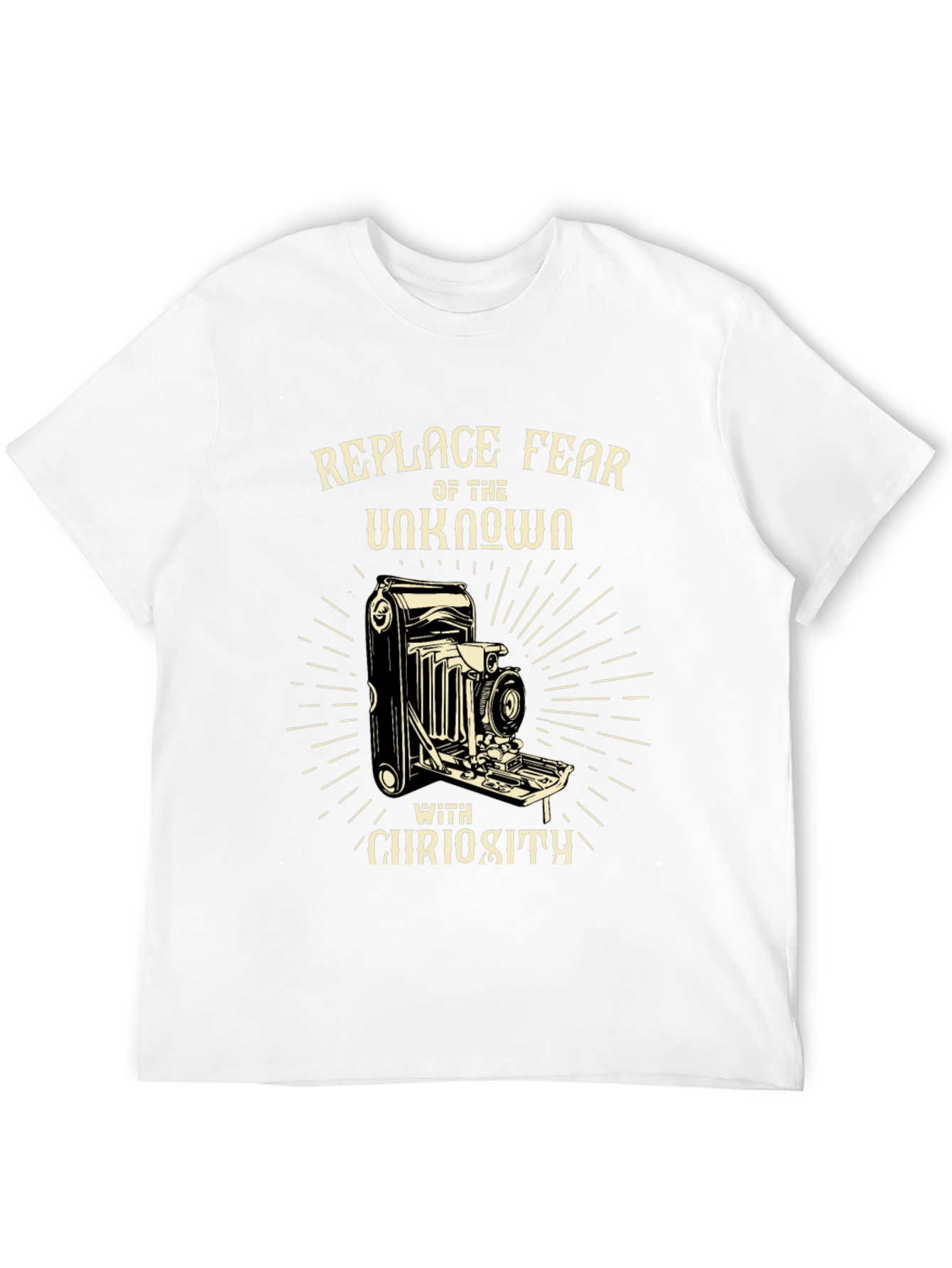 Replace Fear Camera Graphic Tee - Curiosity T-Shirt