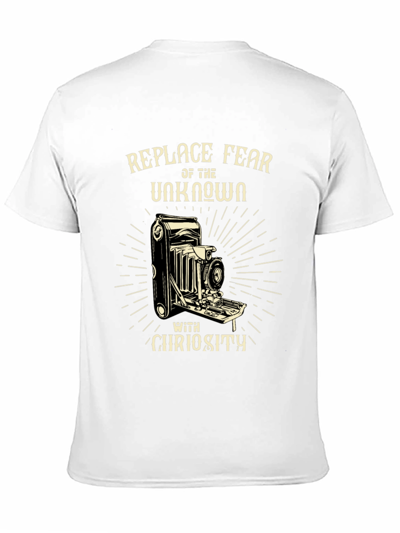 Replace Fear Camera Graphic Tee - Curiosity T-Shirt