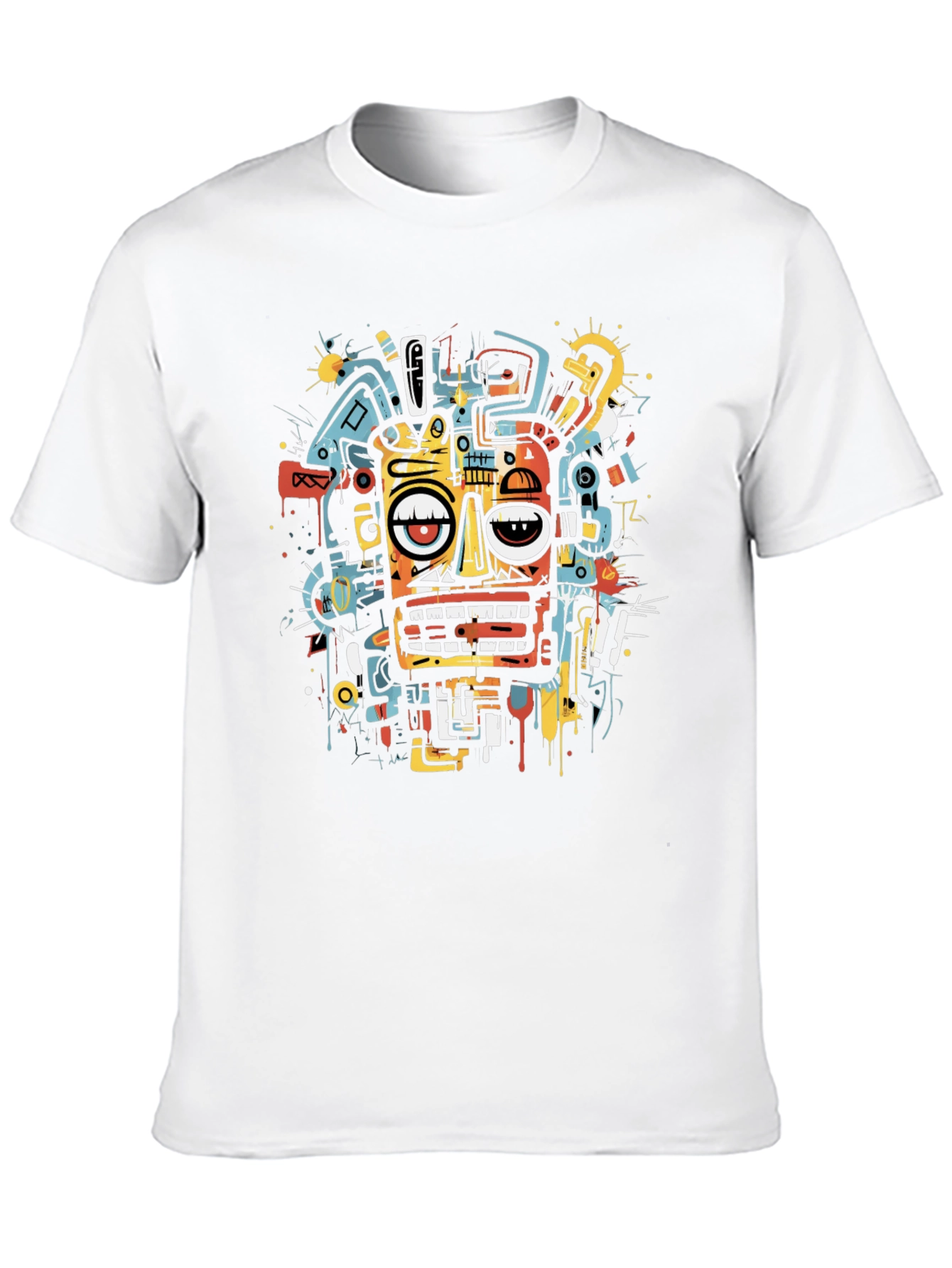 Abstract Face Graphic Tee - Modern Art T-Shirt