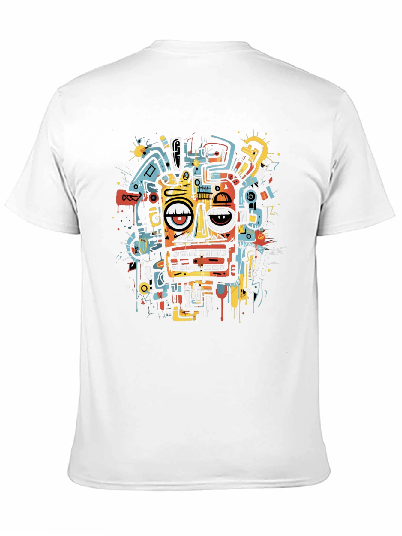 Abstract Face Graphic Tee - Modern Art T-Shirt