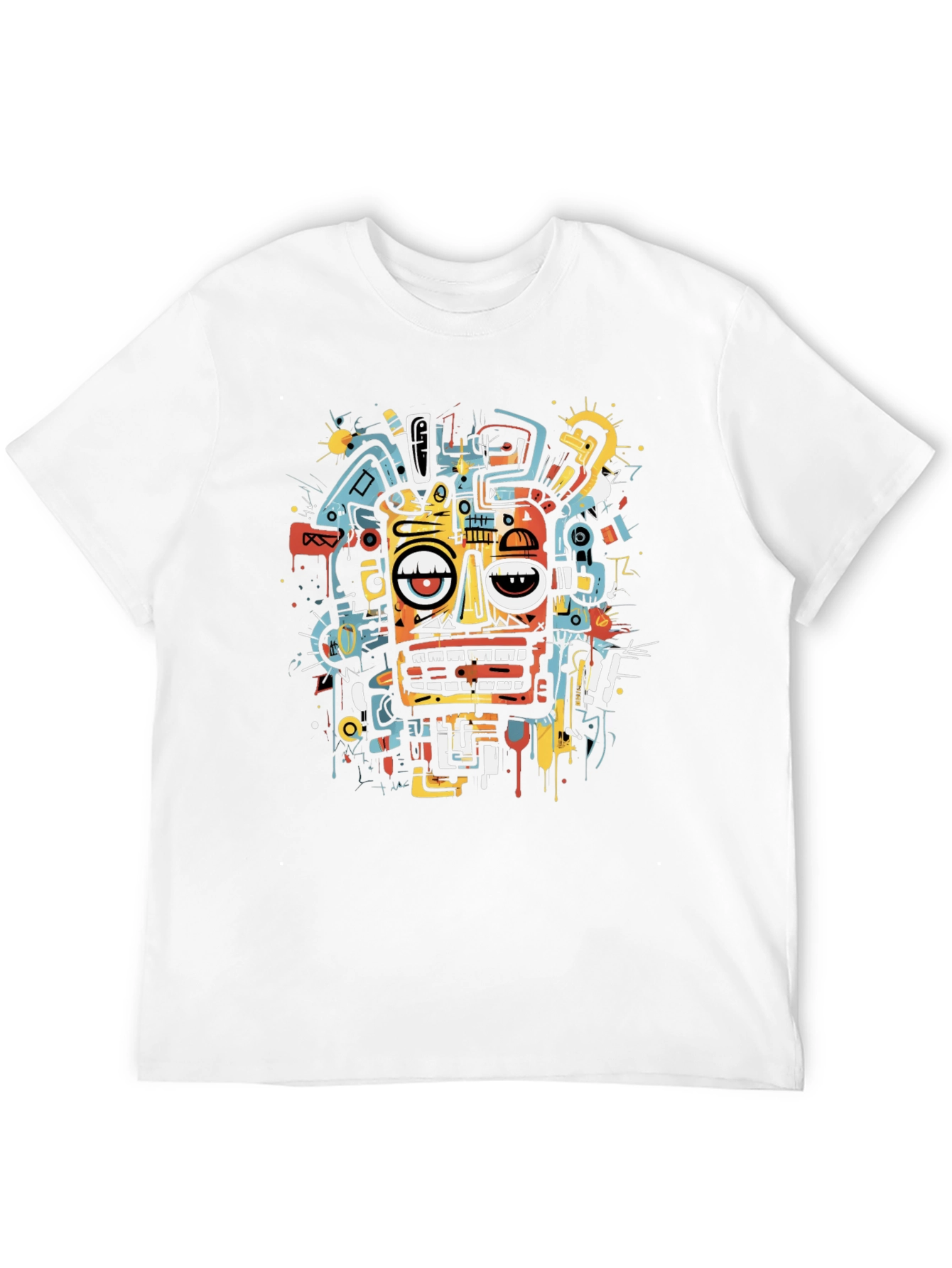 Abstract Face Graphic Tee - Modern Art T-Shirt