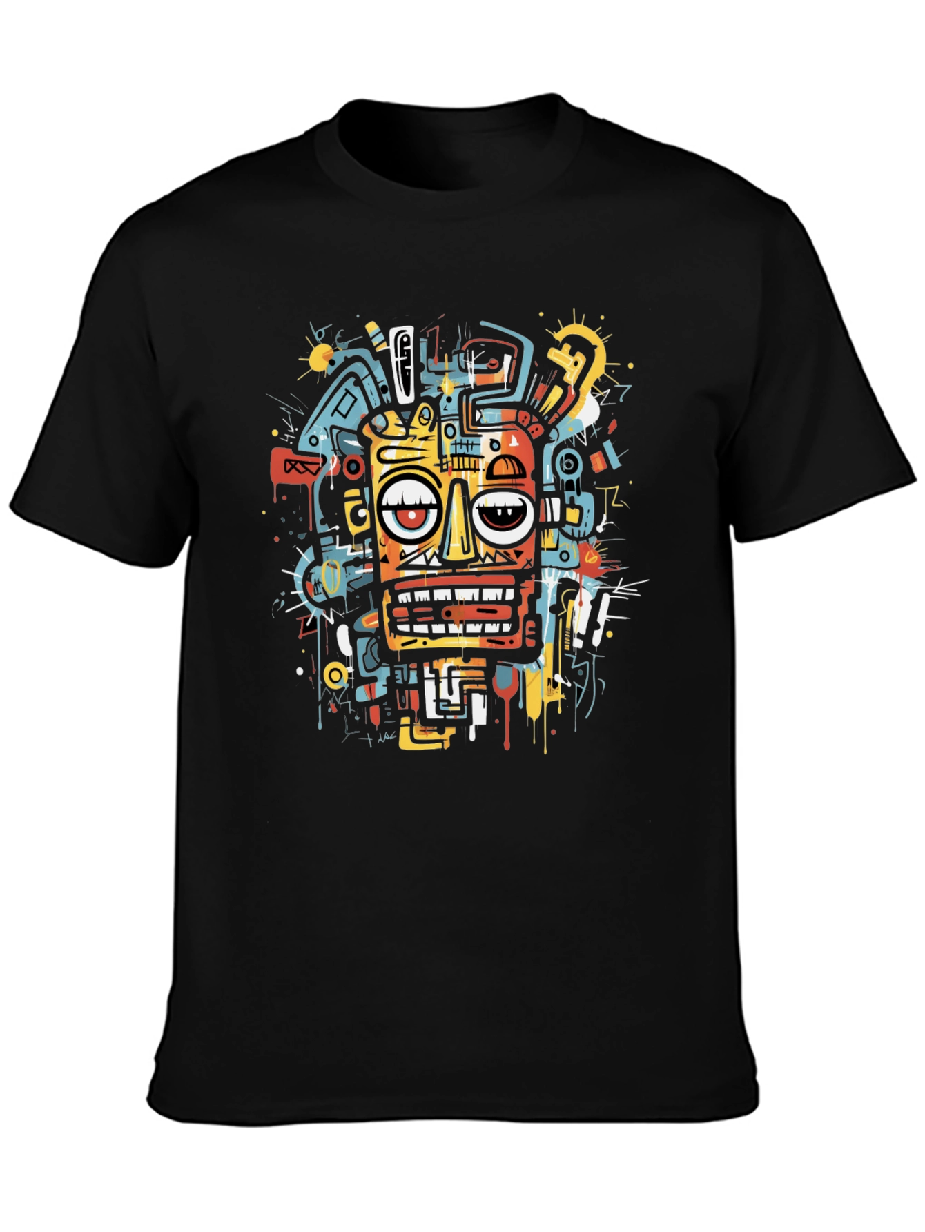 Abstract Face Graphic Tee - Modern Art T-Shirt