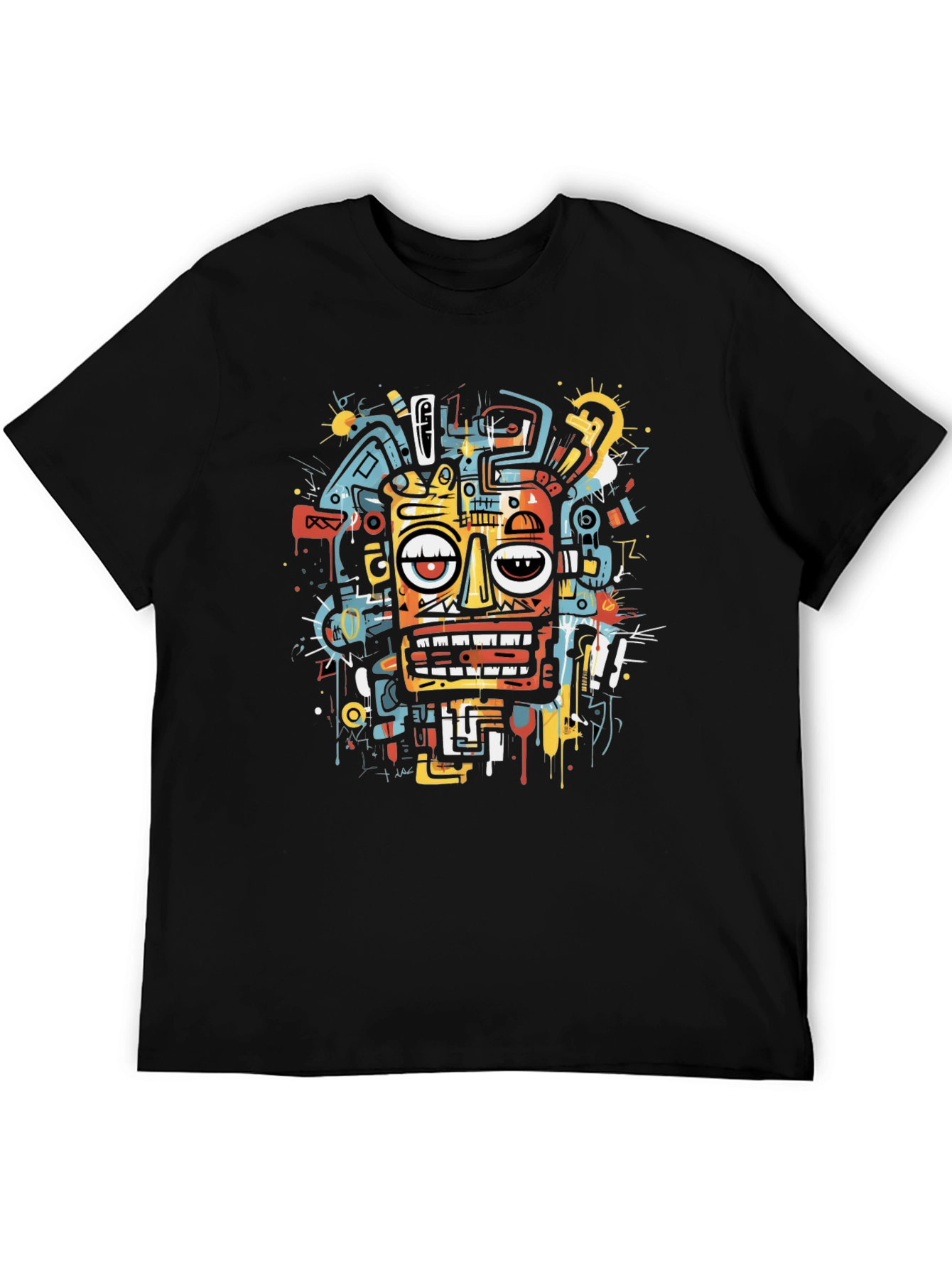 Abstract Face Graphic Tee - Modern Art T-Shirt