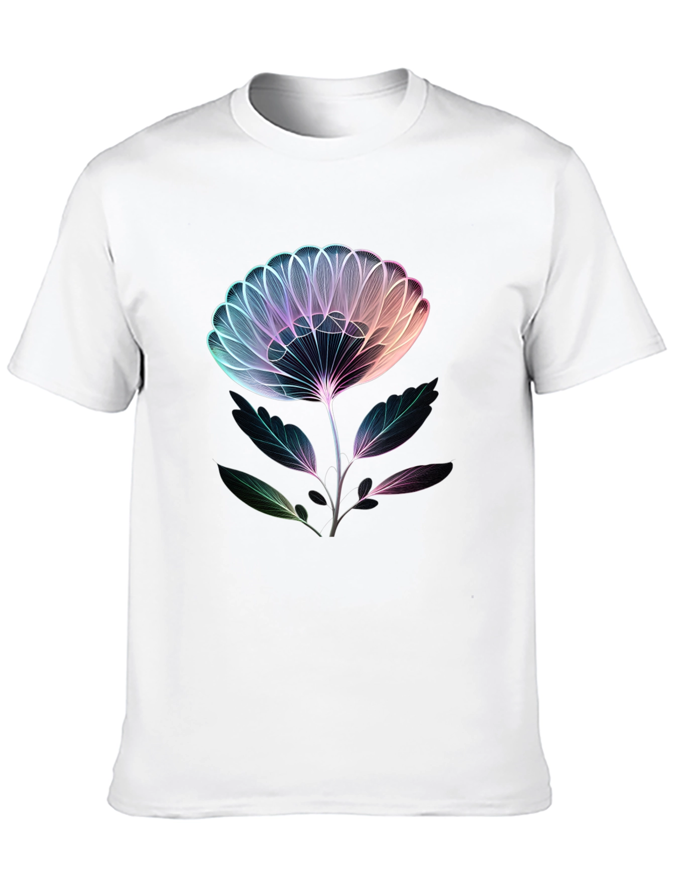 Neon Floral Graphic Tee - Modern Art Shirt