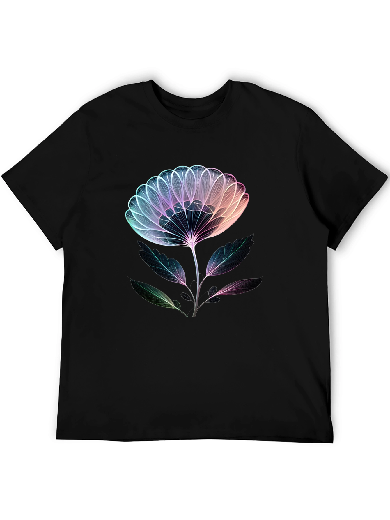 Neon Floral Graphic Tee - Modern Art Shirt
